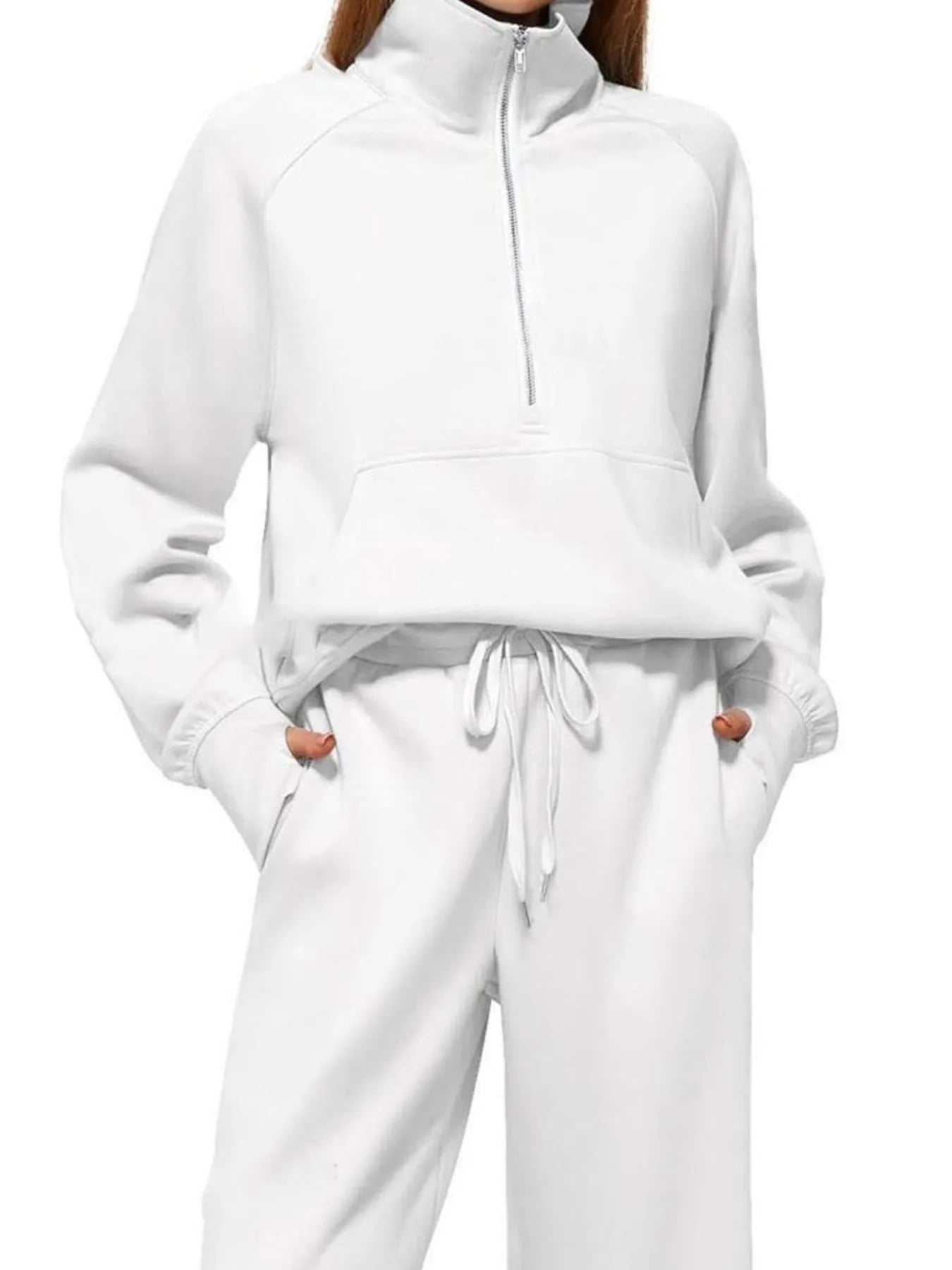 Half Zip Long Sleeve Top and Pants Set - MAD RUFFI