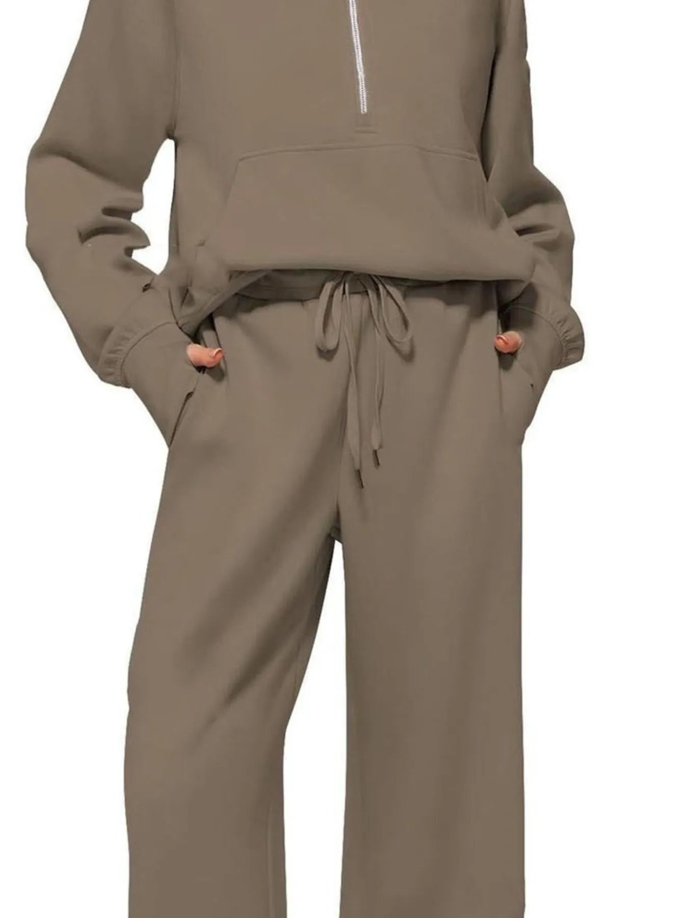 Half Zip Long Sleeve Top and Pants Set - MAD RUFFI