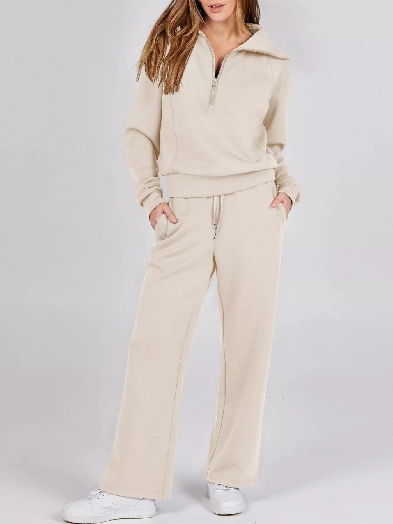 Half Zip Sweatshirt and Pants Set - MAD RUFFI
