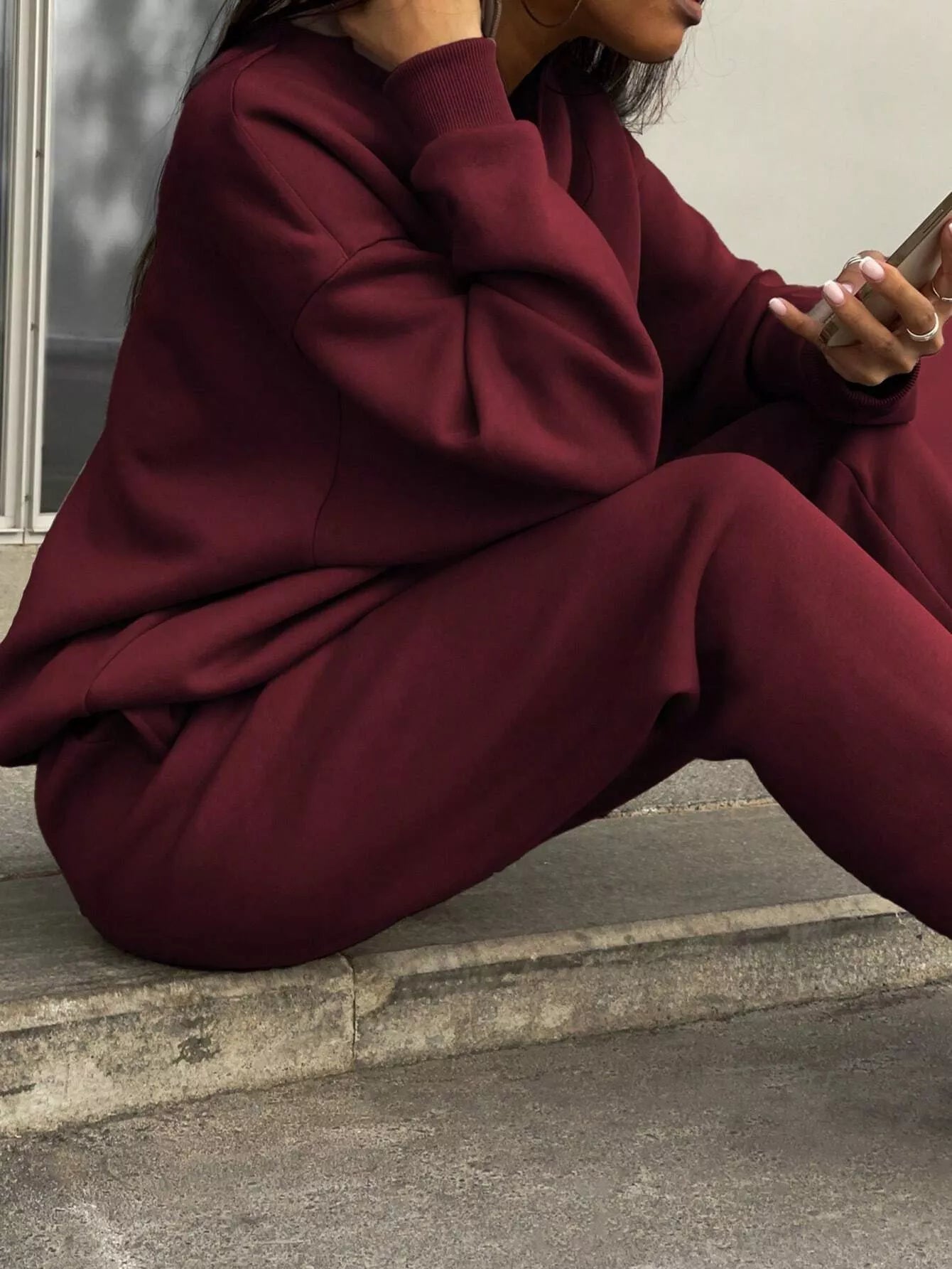 Half Zip Sweatshirt and Pants Set - MAD RUFFI