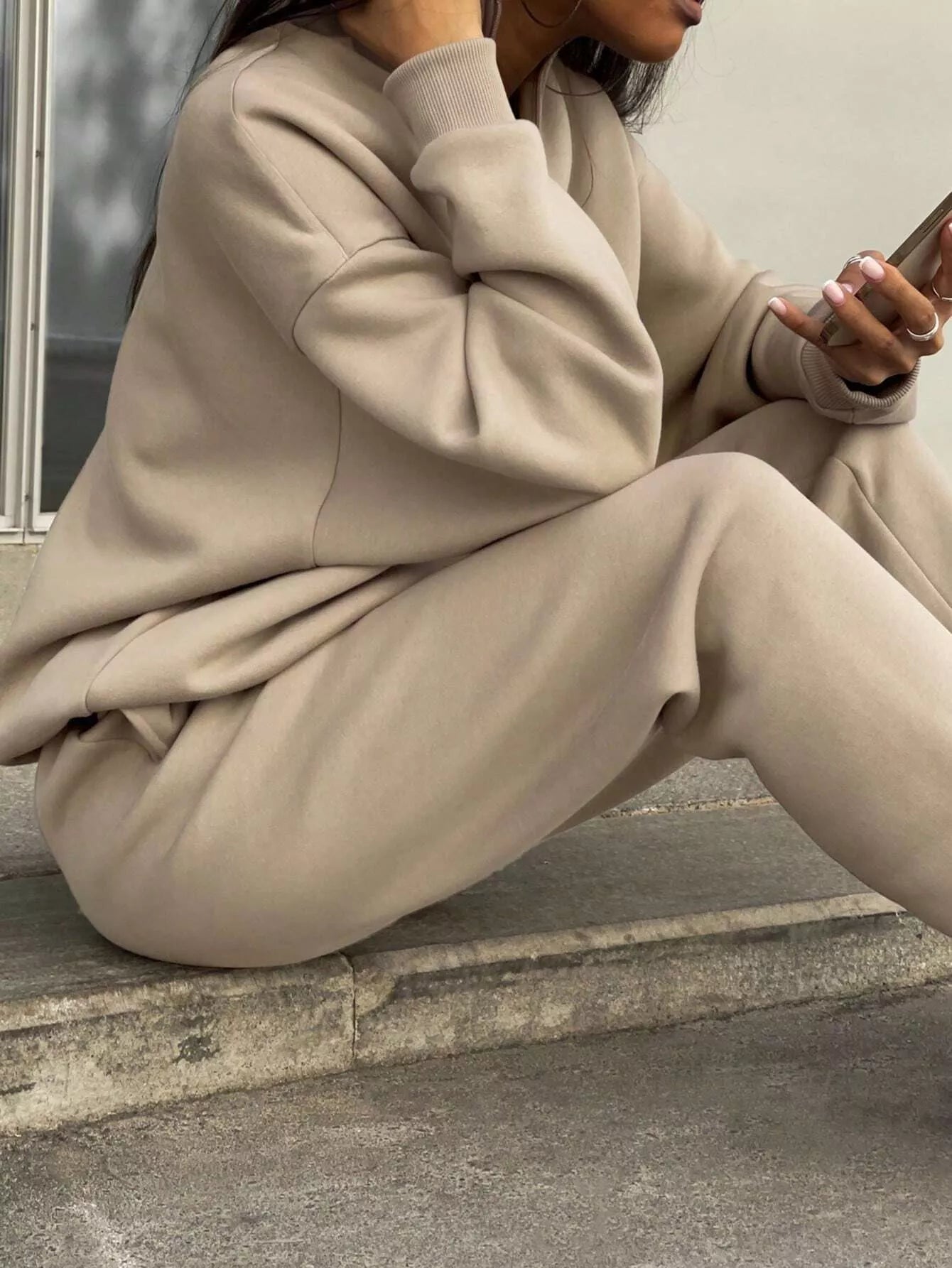 Half Zip Sweatshirt and Pants Set - MAD RUFFI