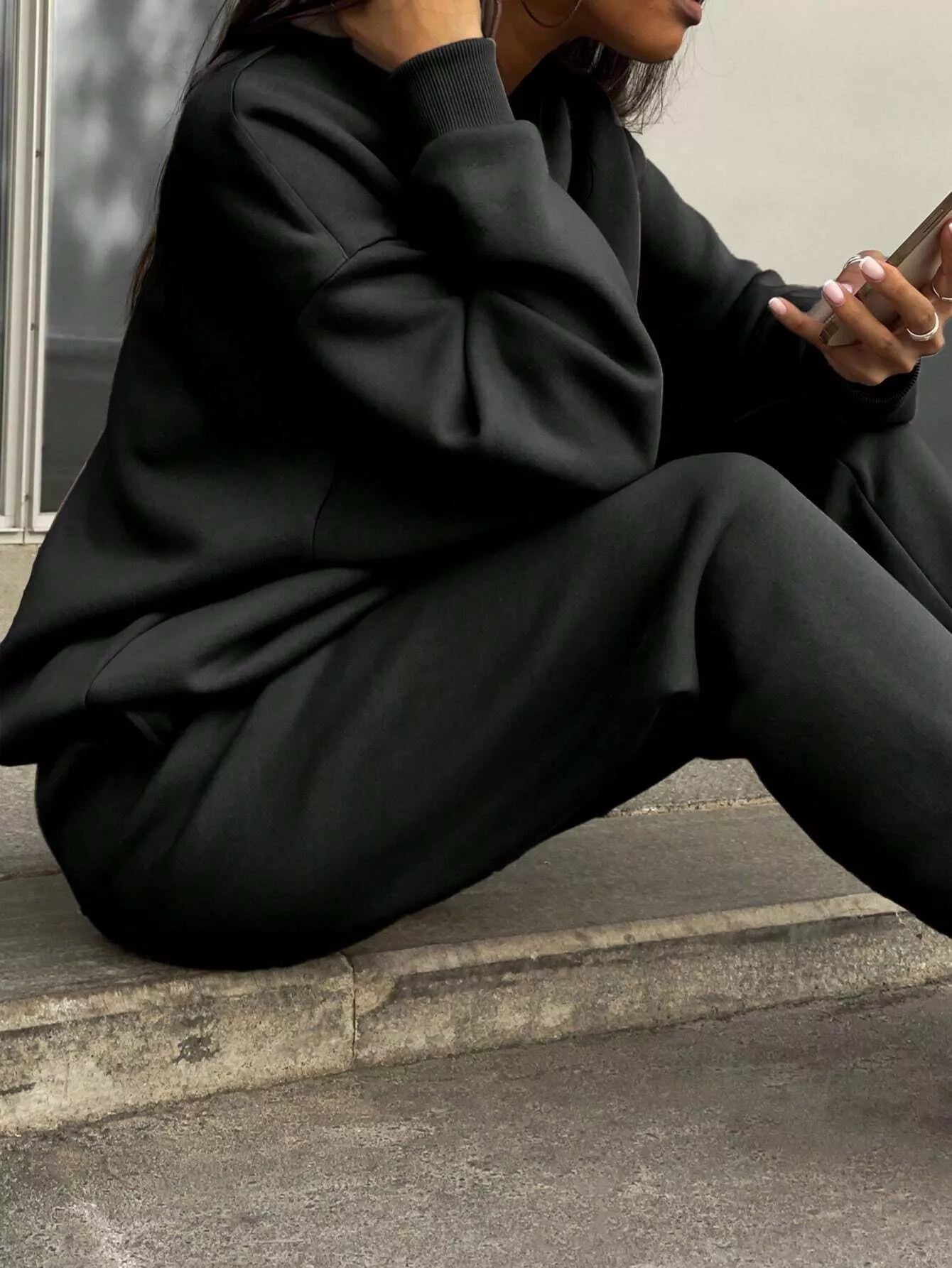 Half Zip Sweatshirt and Pants Set - MAD RUFFI