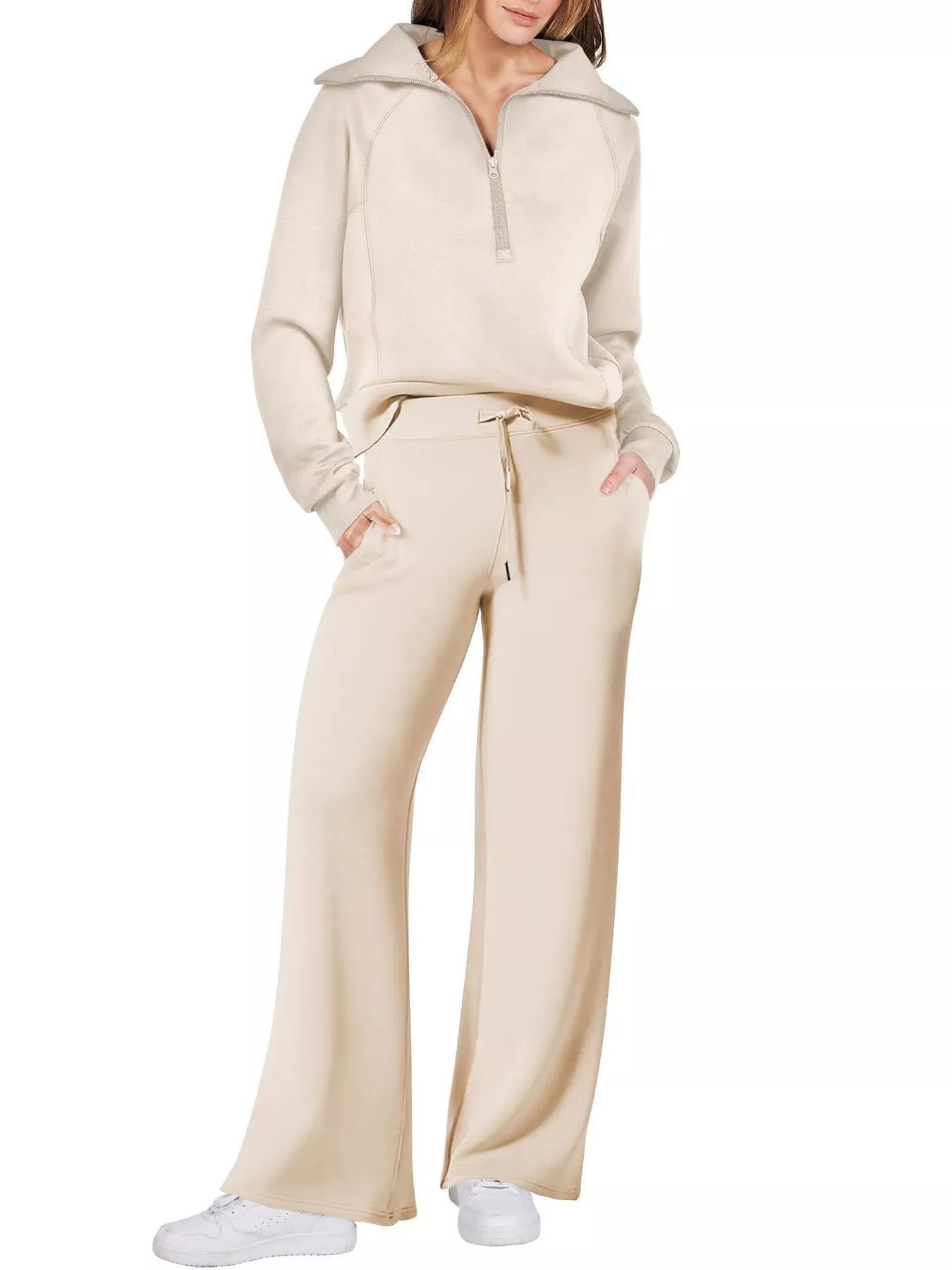 Half Zip Sweatshirt and Pants Set - MAD RUFFI