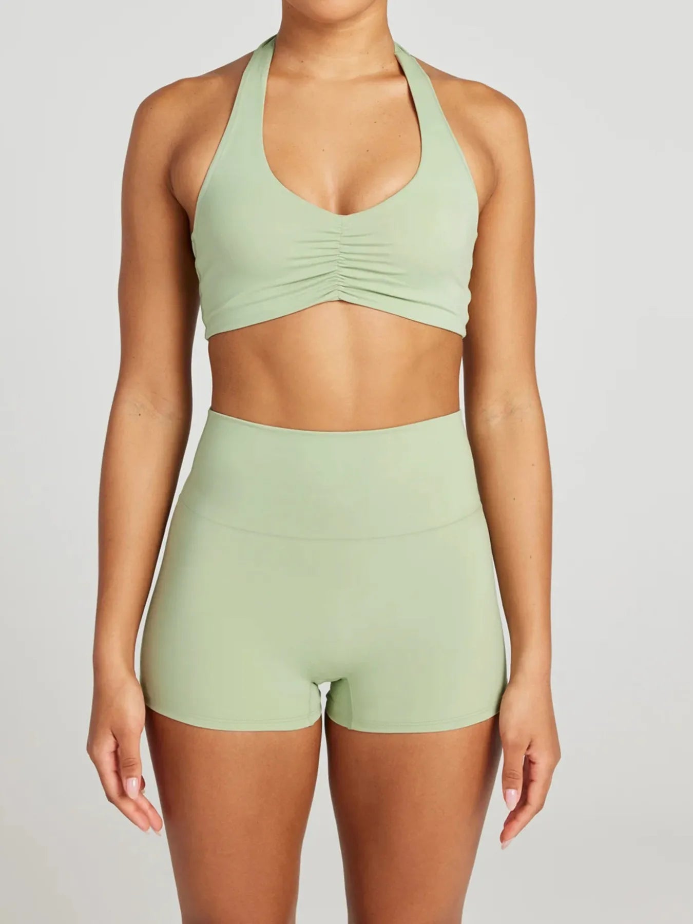 Halter Neck Cami and Shorts Active Set - MAD RUFFI