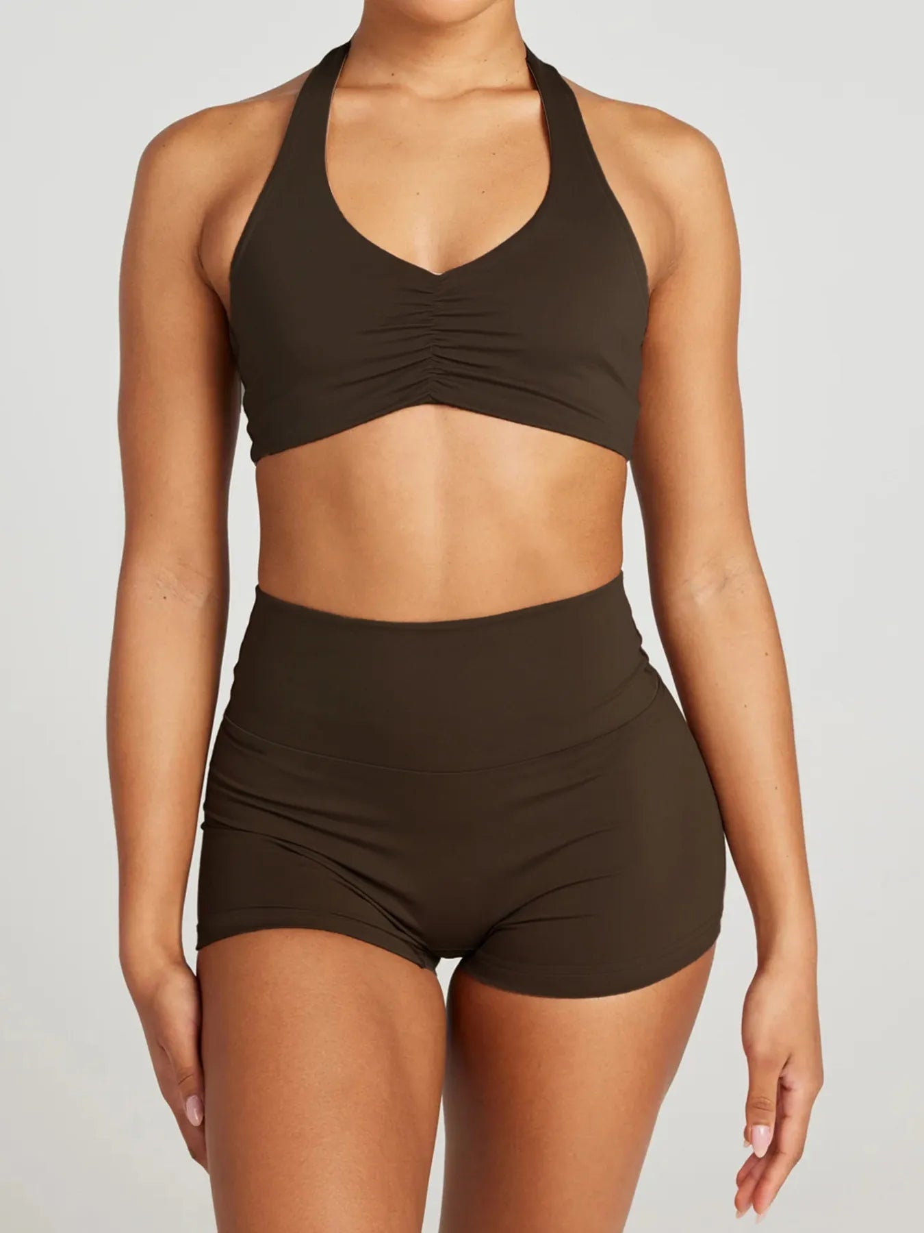 Halter Neck Cami and Shorts Active Set - MAD RUFFI