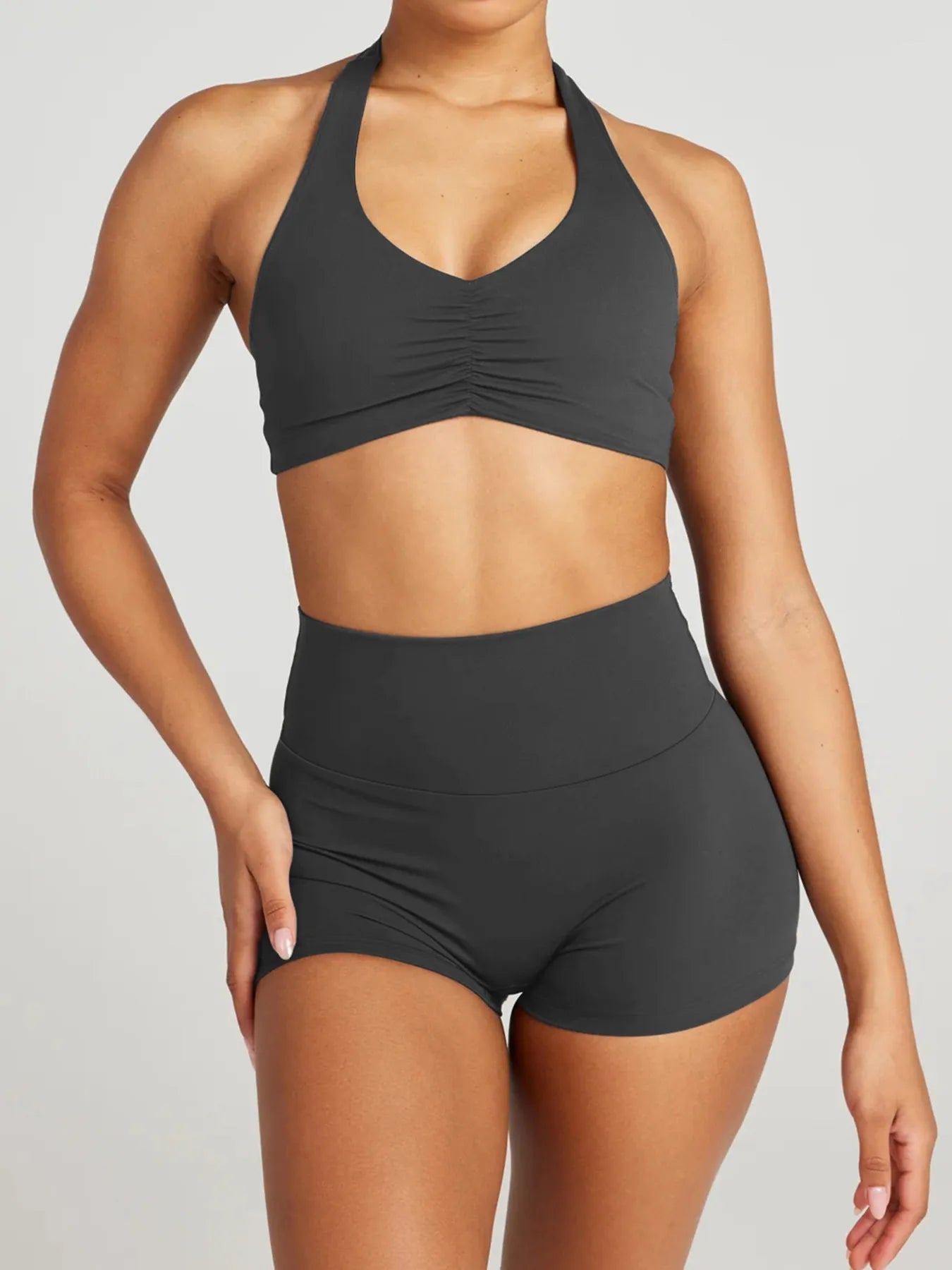 Halter Neck Cami and Shorts Active Set - MAD RUFFI