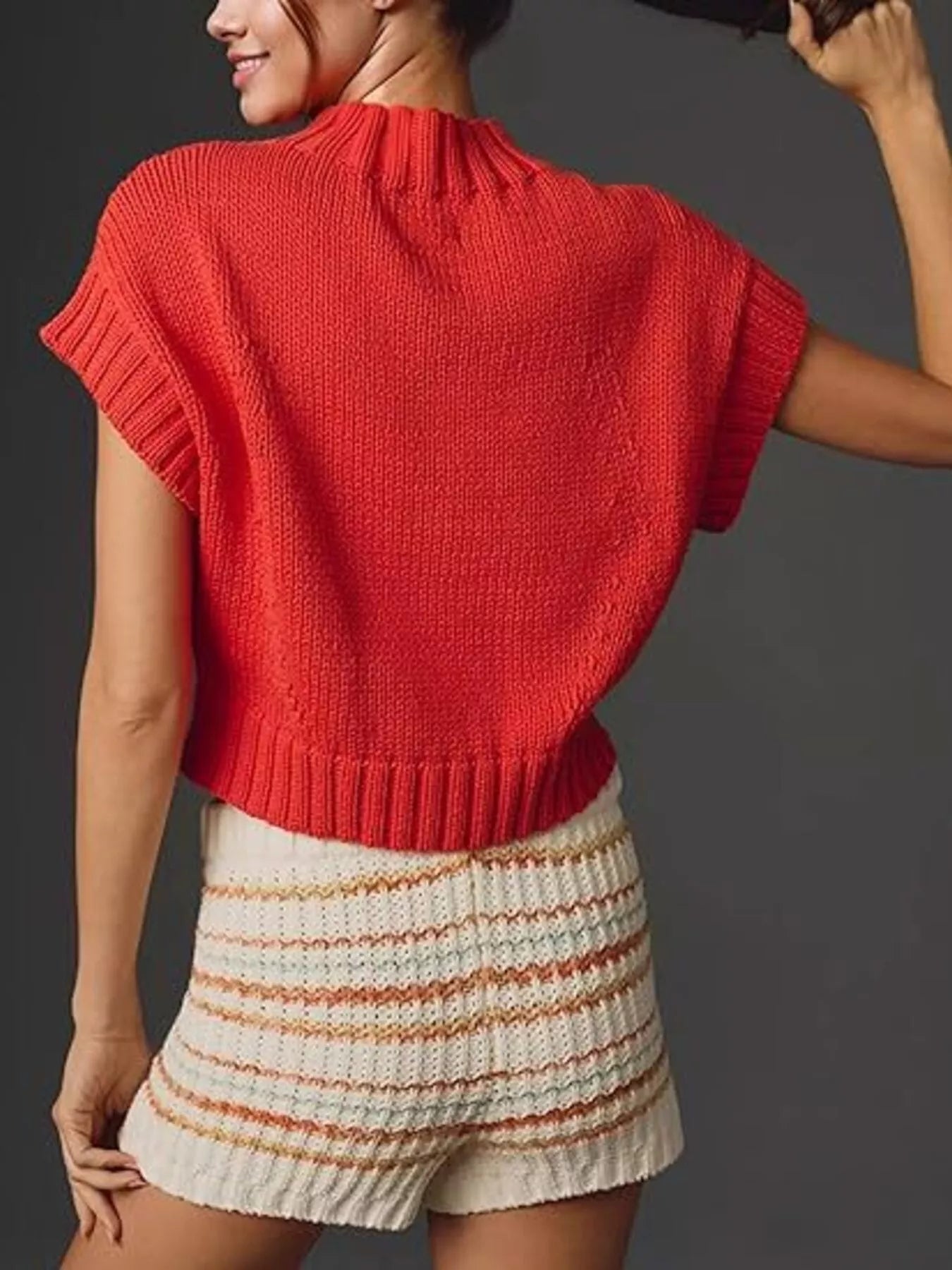 Heart Graphic Short Sleeve Knit Sweater - MAD RUFFI