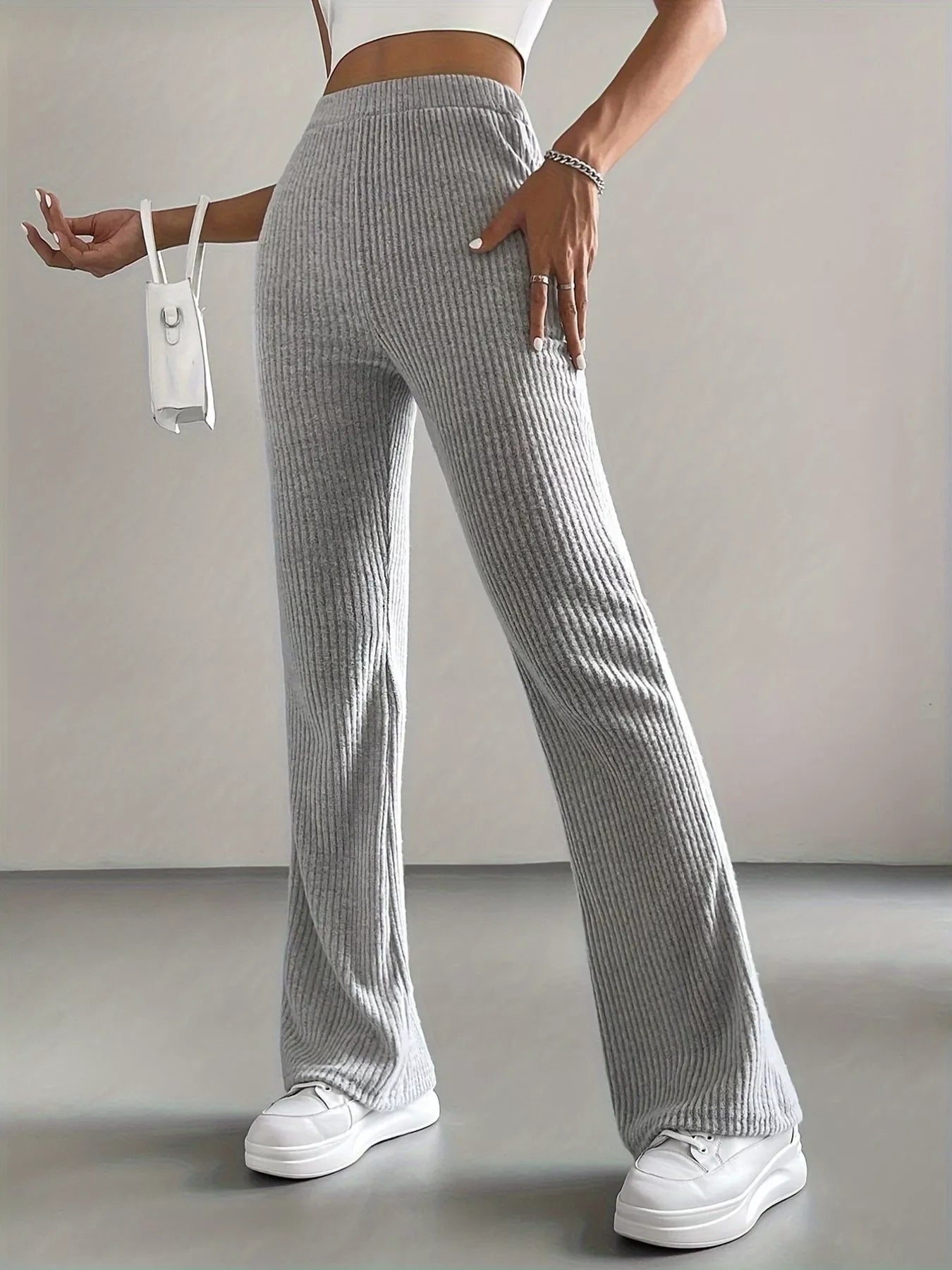High Waist Flare Pants - MAD RUFFI