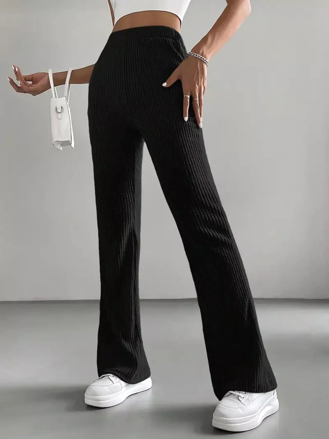 High Waist Flare Pants - MAD RUFFI