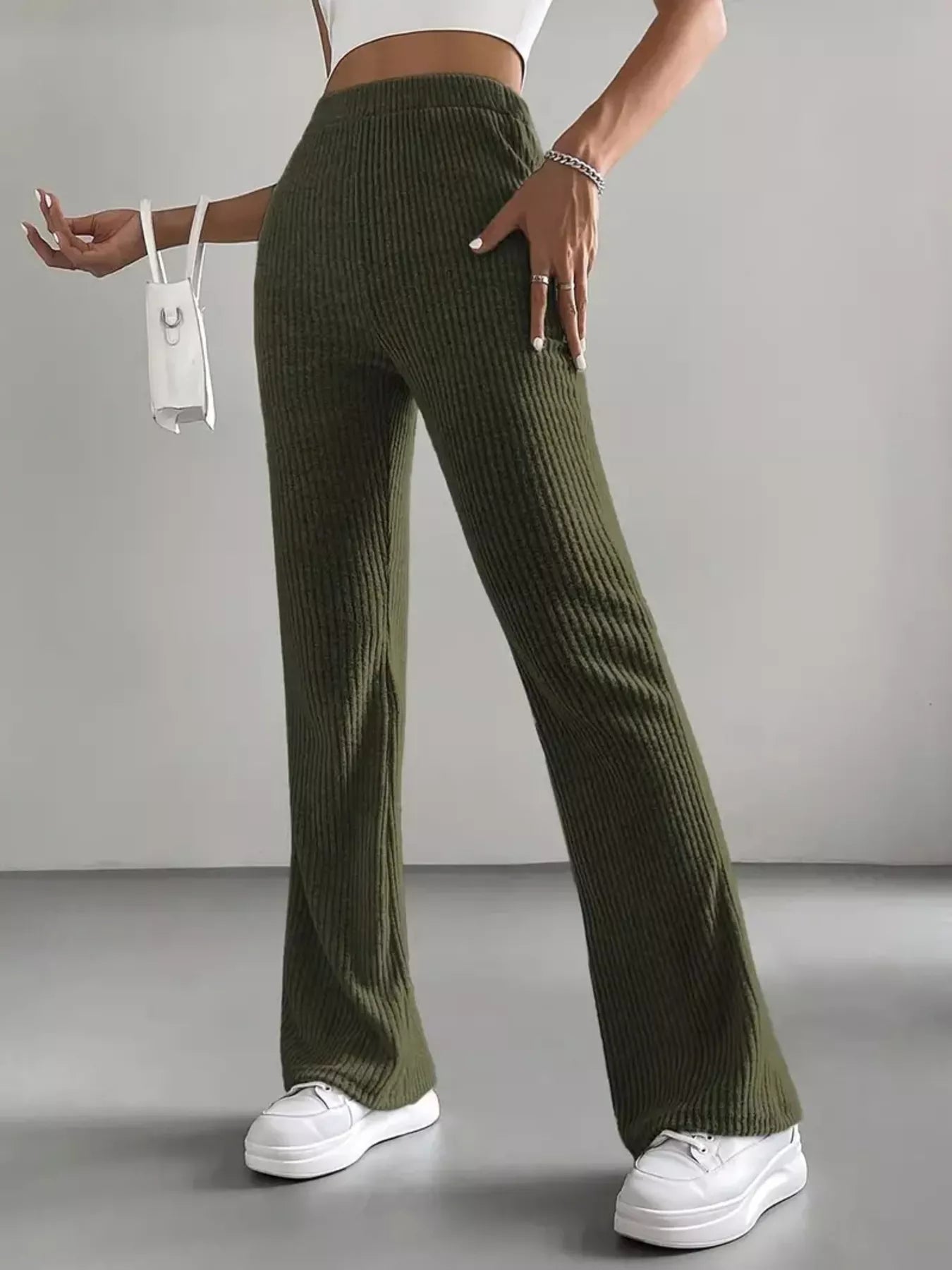 High Waist Flare Pants - MAD RUFFI