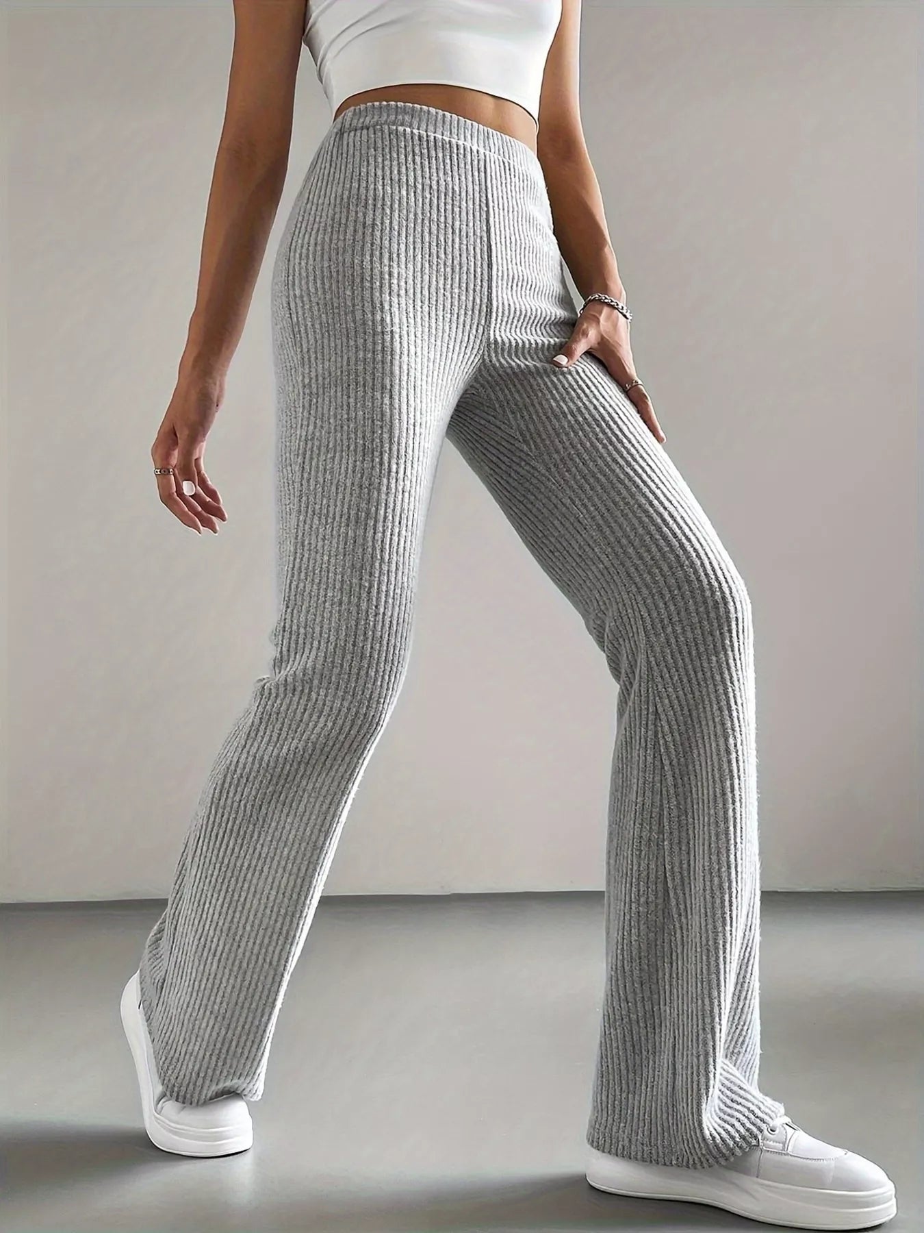 High Waist Flare Pants - MAD RUFFI