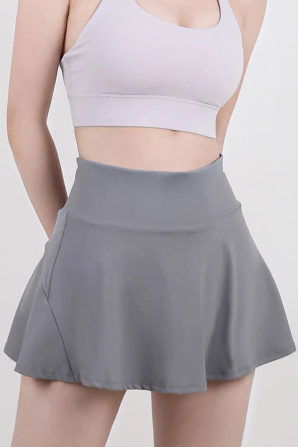 High Waist Pleated Active Skirt - MAD RUFFI