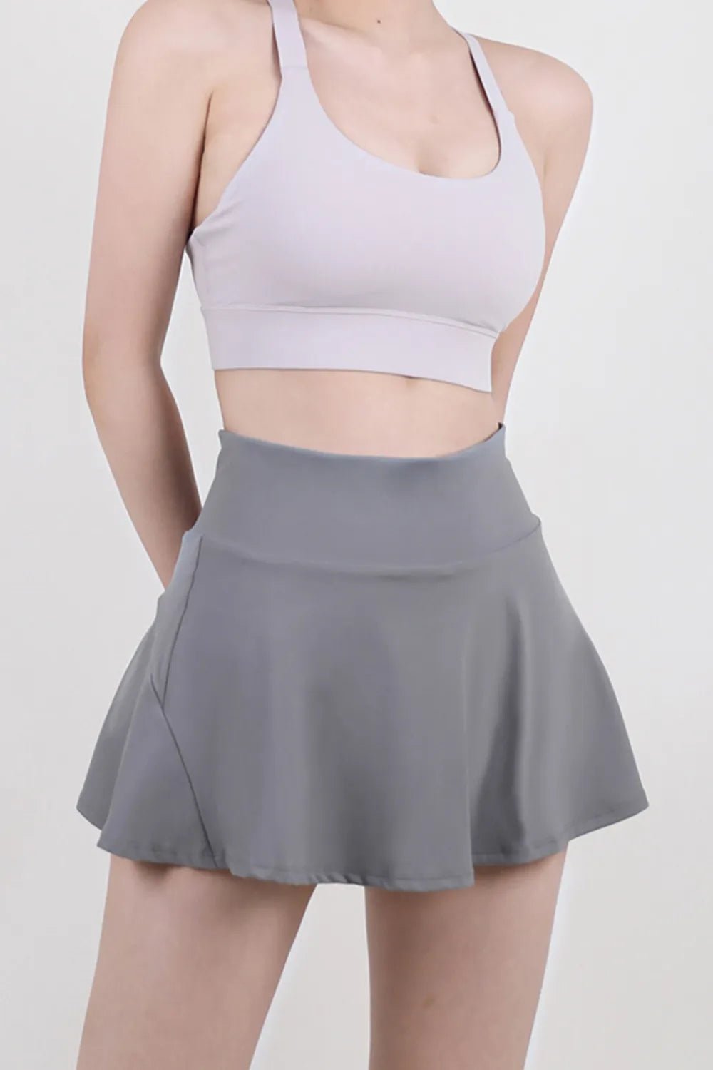 High Waist Pleated Active Skirt - MAD RUFFI