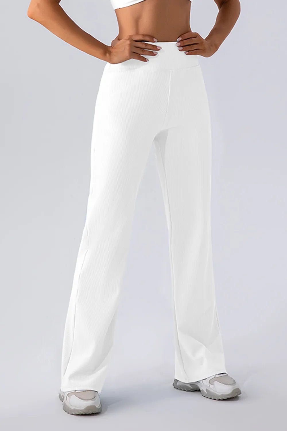 High Waist Straight Active Pants - MAD RUFFI