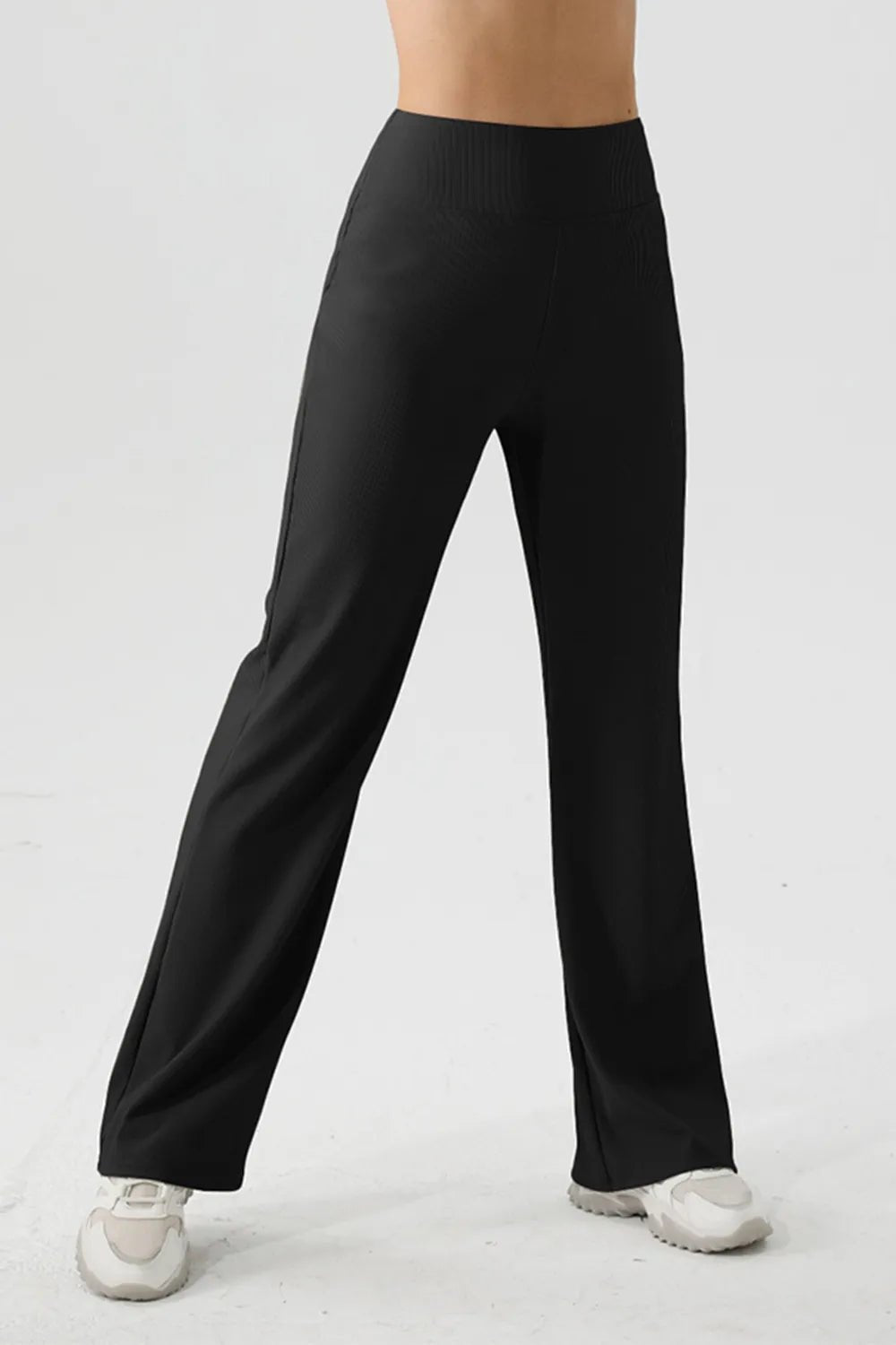 High Waist Straight Active Pants - MAD RUFFI