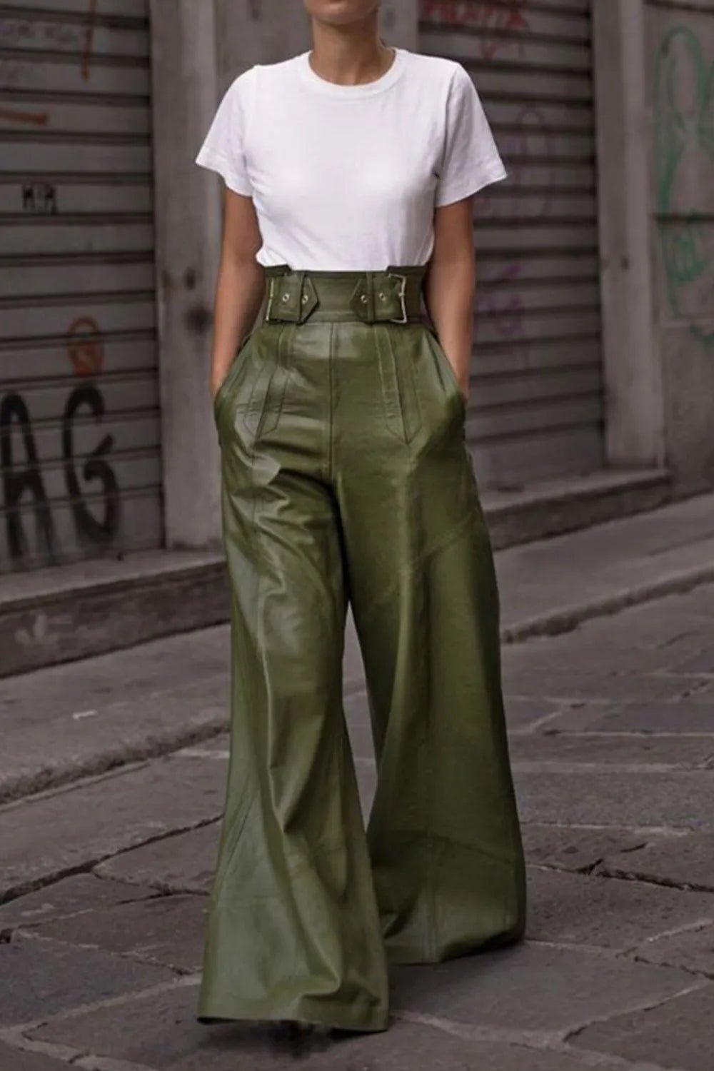 High Waist Wide Flare Pants - MAD RUFFI