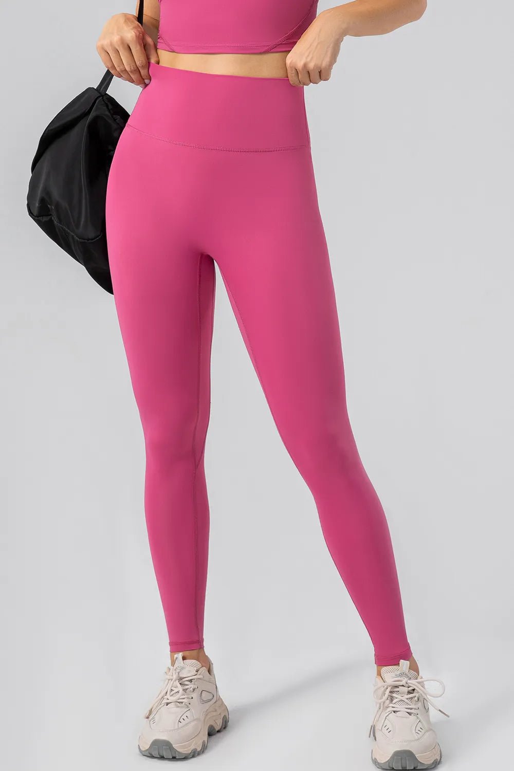 High Waist Wide Waistband Active Leggings - MAD RUFFI