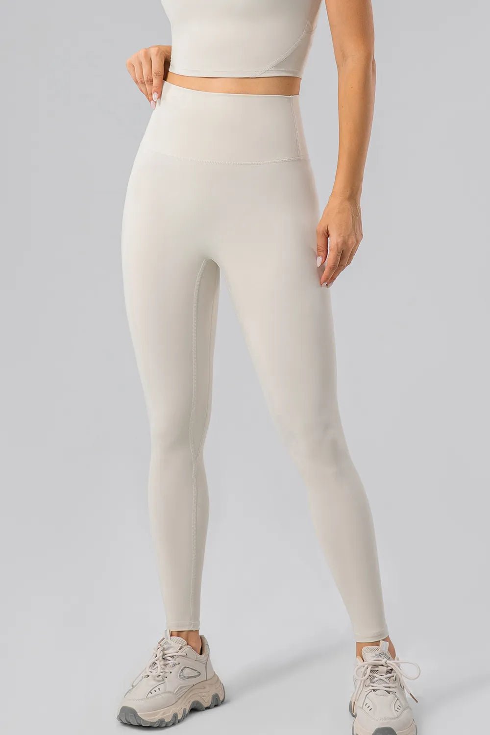 High Waist Wide Waistband Active Leggings - MAD RUFFI