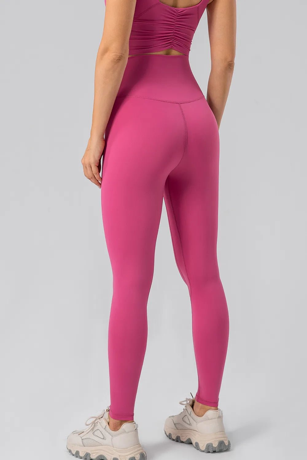 High Waist Wide Waistband Active Leggings - MAD RUFFI