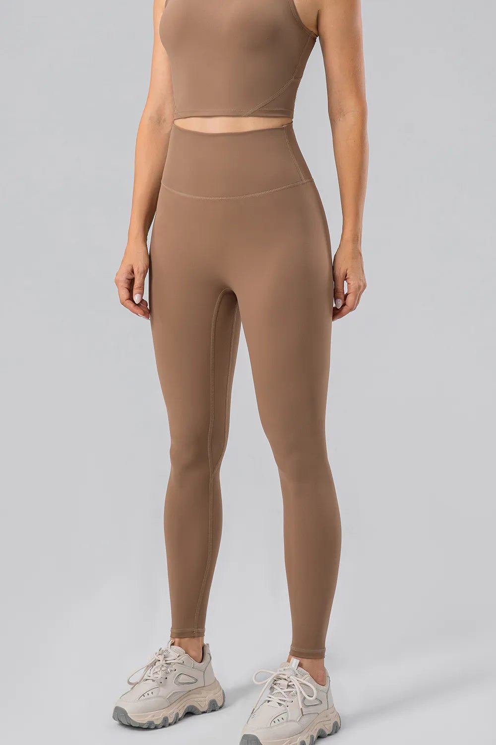 High Waist Wide Waistband Active Leggings - MAD RUFFI
