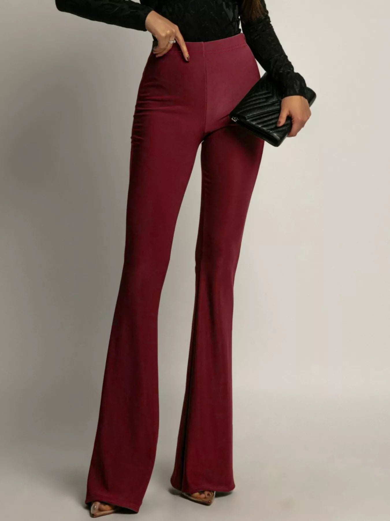 High - Waisted Flared Pants - MAD RUFFI
