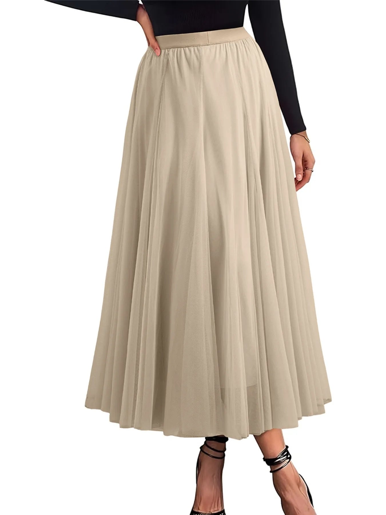High - Waisted Midi Skirt - MAD RUFFI