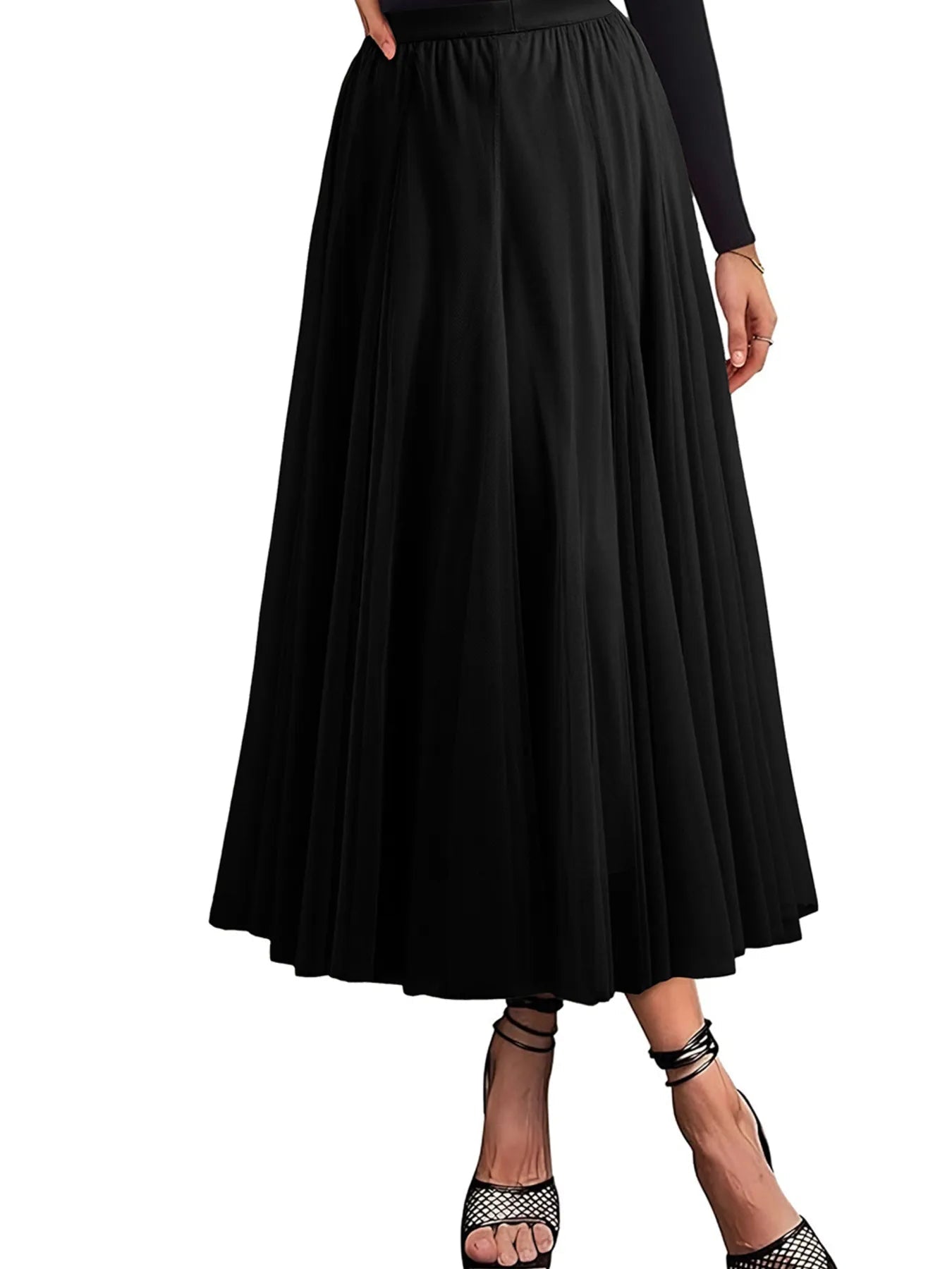 High - Waisted Midi Skirt - MAD RUFFI