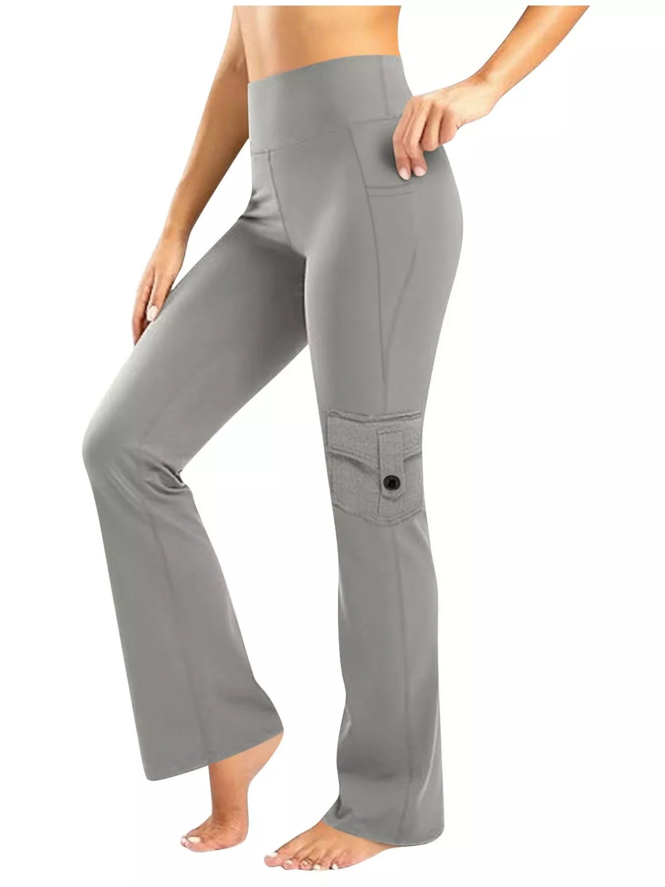 High - Waisted Yoga Pants with Pockets - MAD RUFFI