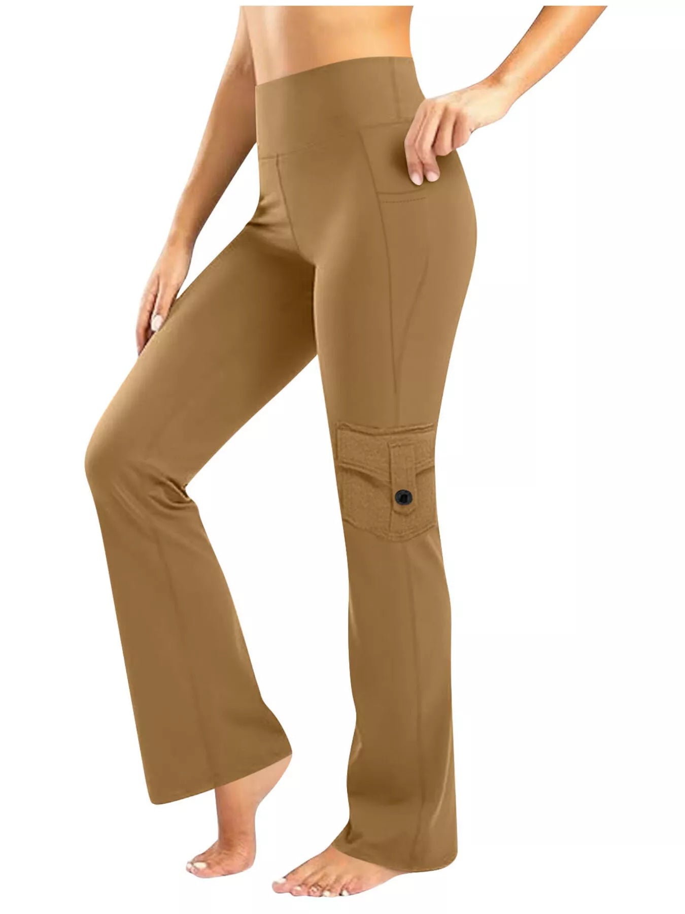 High - Waisted Yoga Pants with Pockets - MAD RUFFI