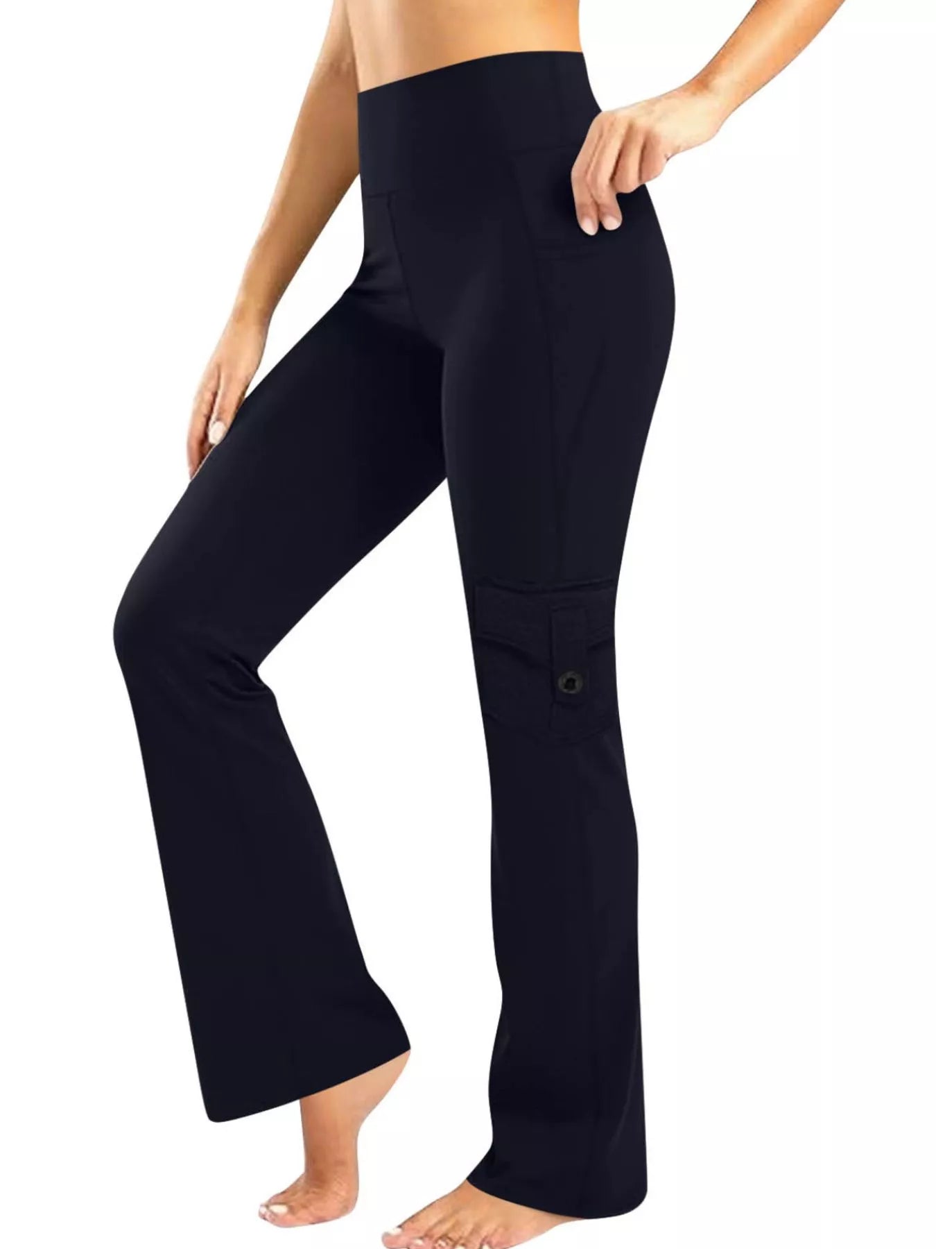 High - Waisted Yoga Pants with Pockets - MAD RUFFI