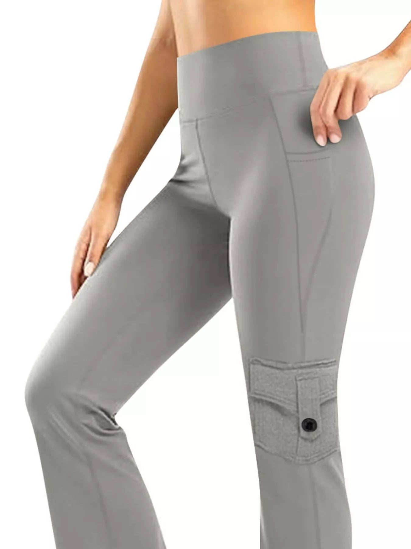 High - Waisted Yoga Pants with Pockets - MAD RUFFI