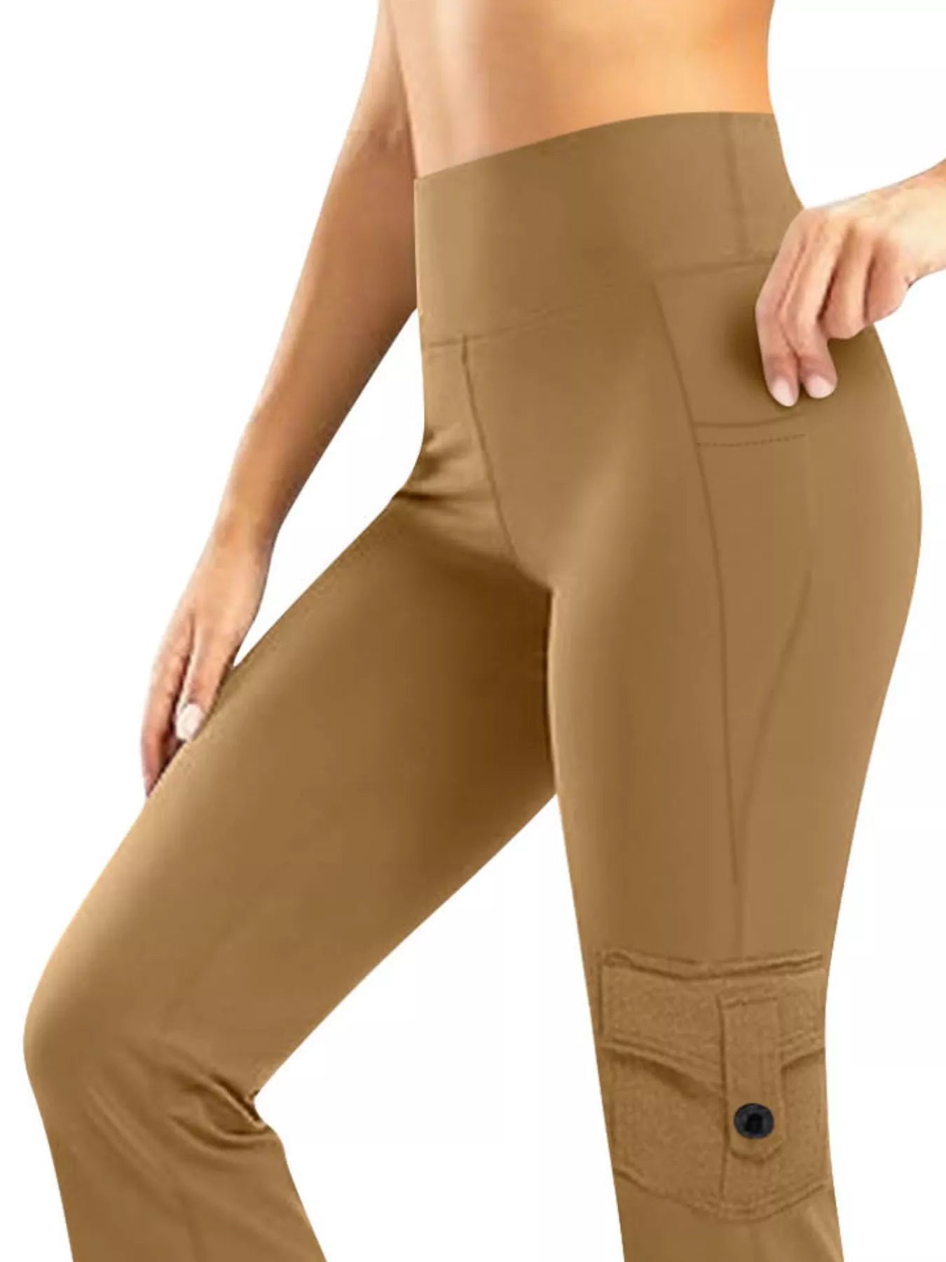 High - Waisted Yoga Pants with Pockets - MAD RUFFI