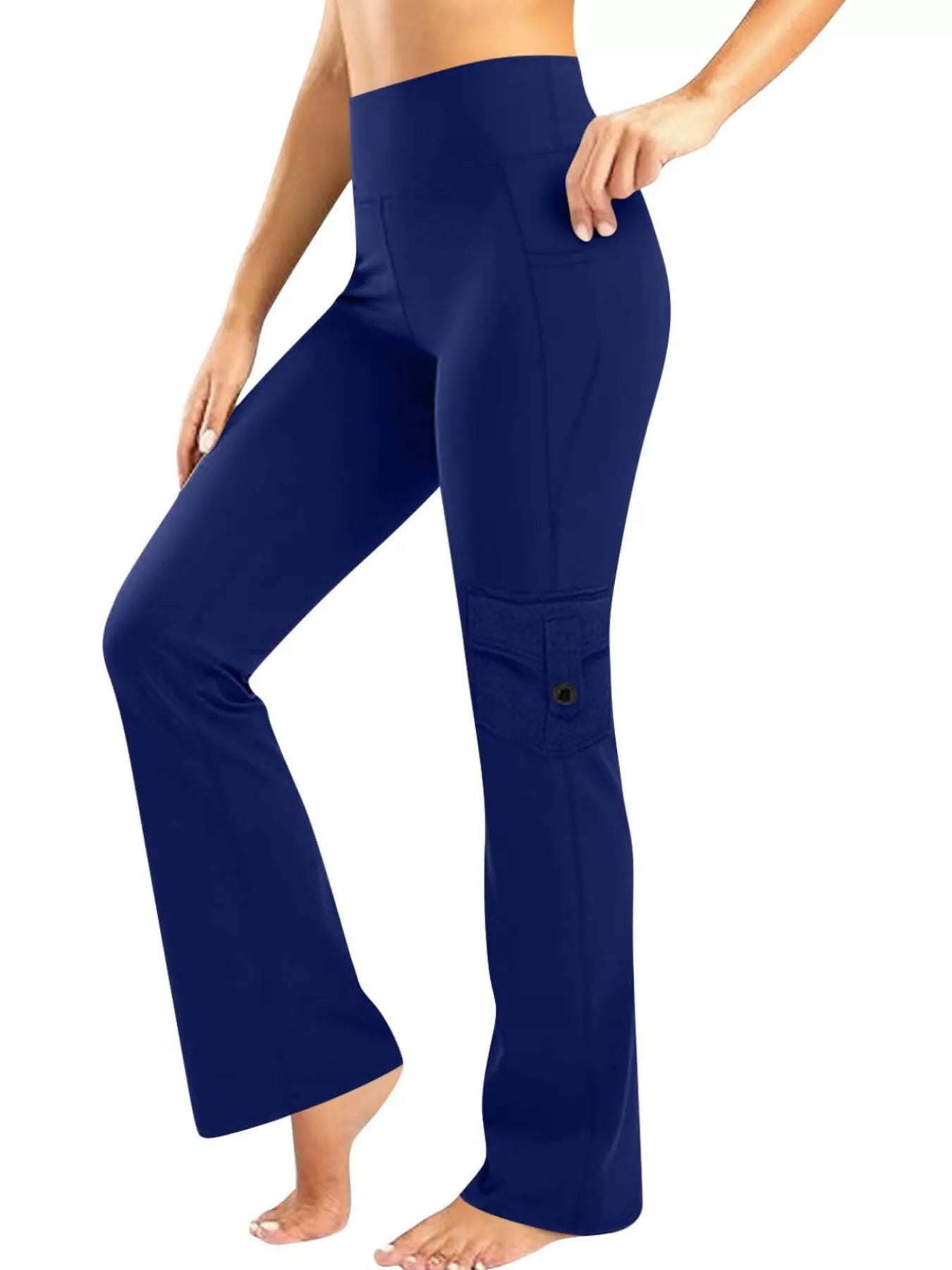High - Waisted Yoga Pants with Pockets - MAD RUFFI
