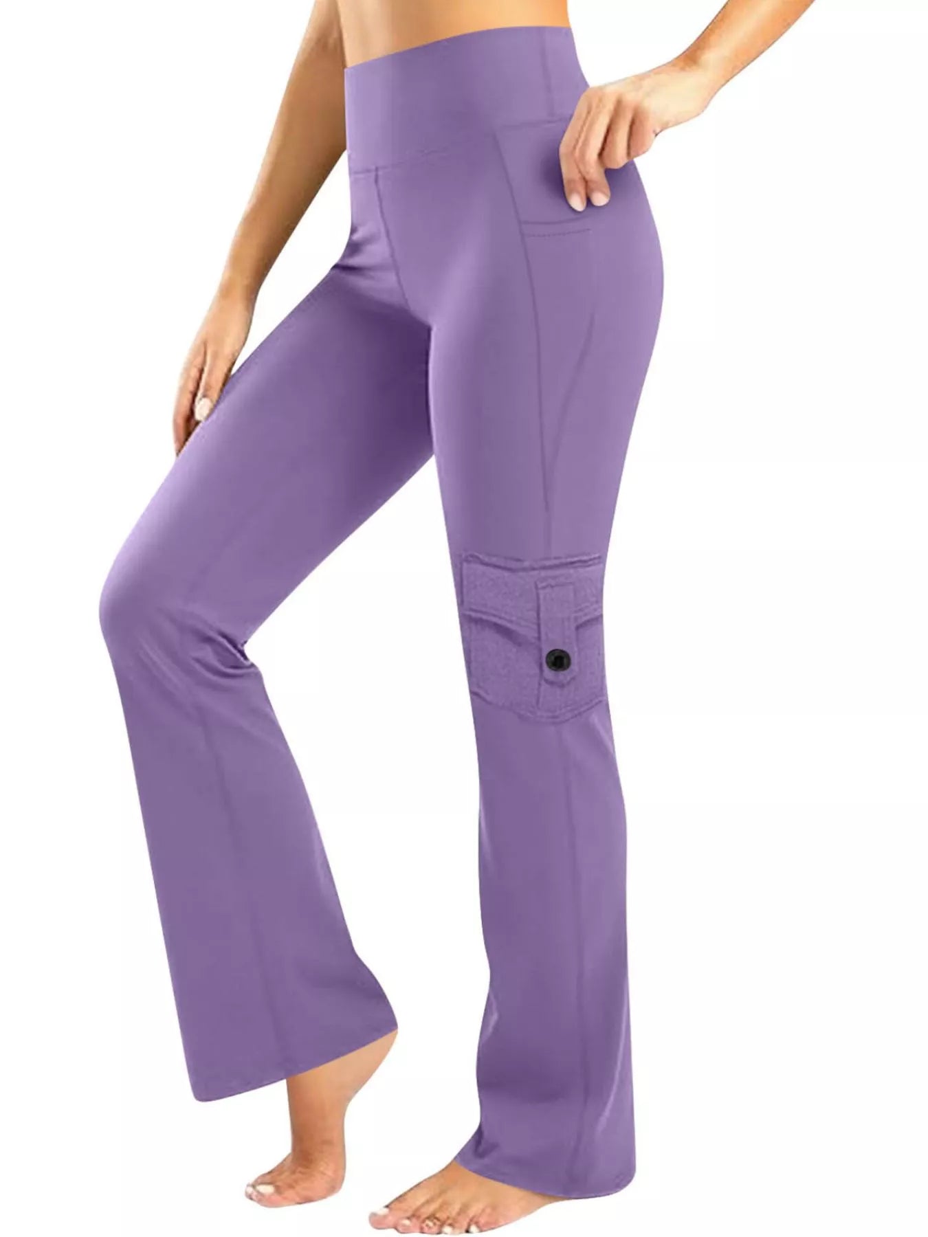 High - Waisted Yoga Pants with Pockets - MAD RUFFI
