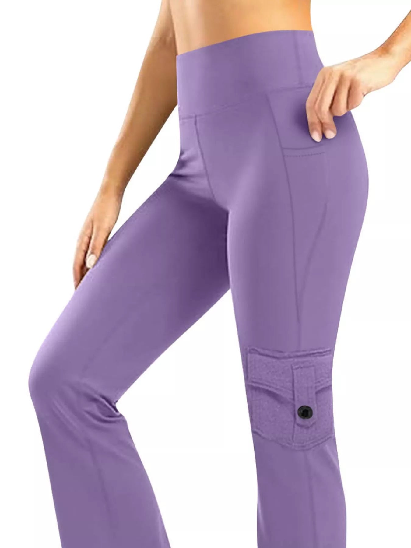 High - Waisted Yoga Pants with Pockets - MAD RUFFI
