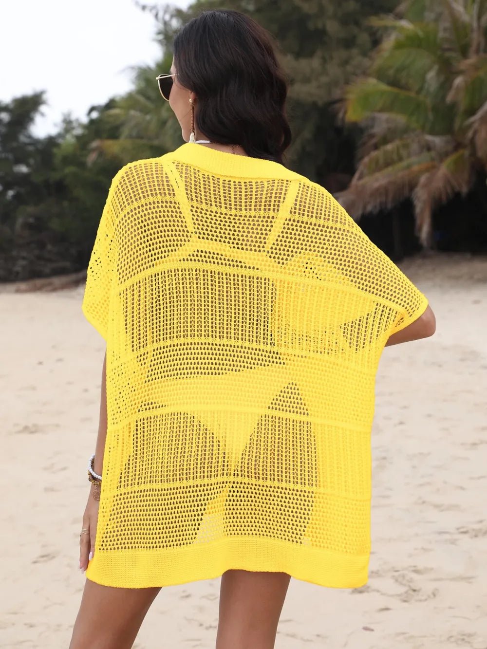 Hollow Out Collared Neck Cover - Up - MAD RUFFI