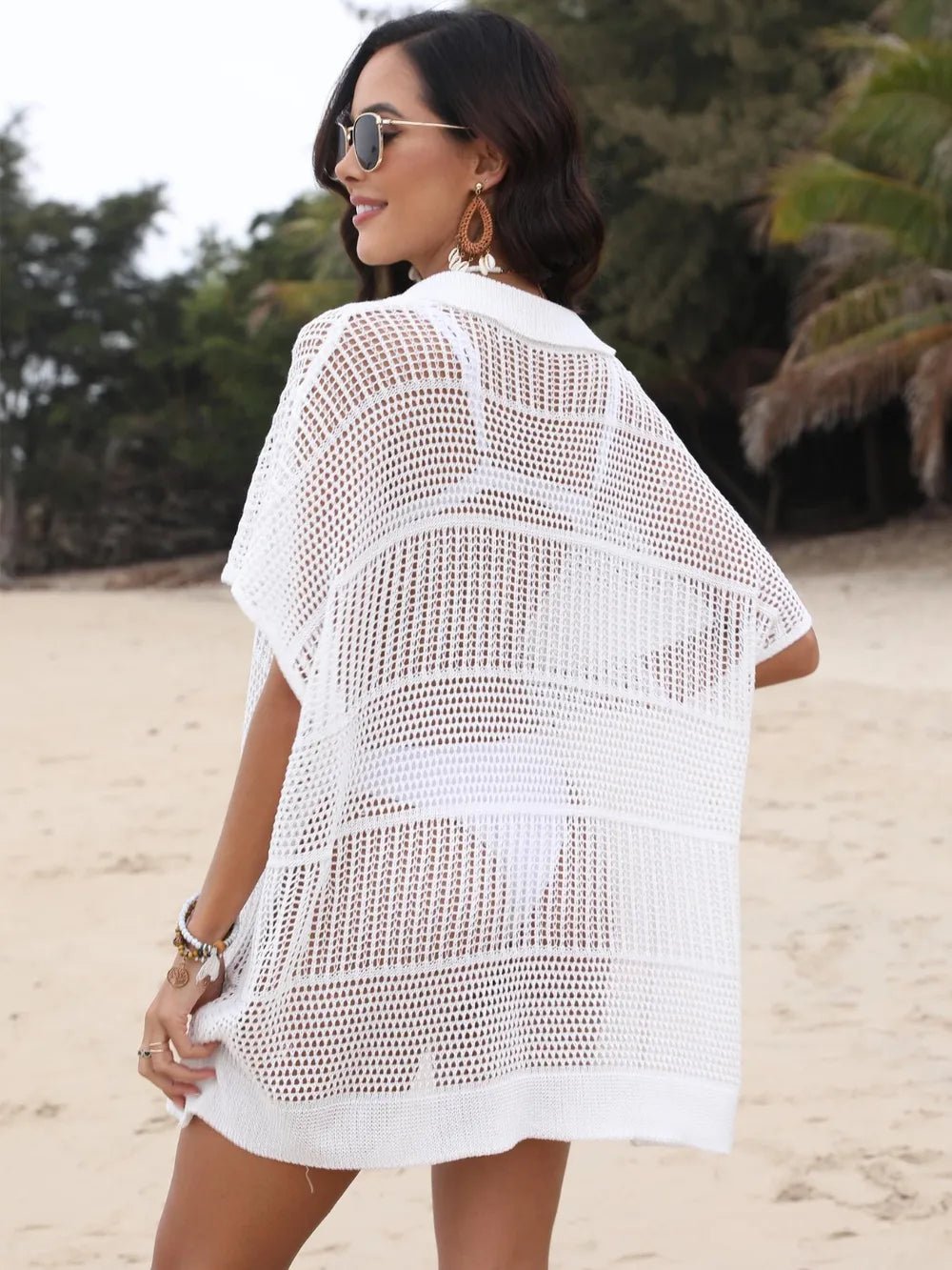 Hollow Out Collared Neck Cover - Up - MAD RUFFI