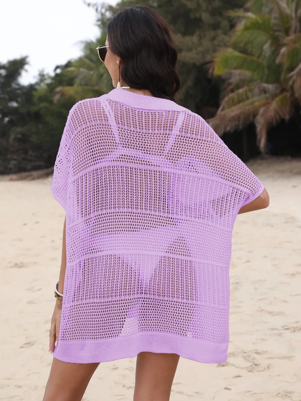 Hollow Out Collared Neck Cover - Up - MAD RUFFI