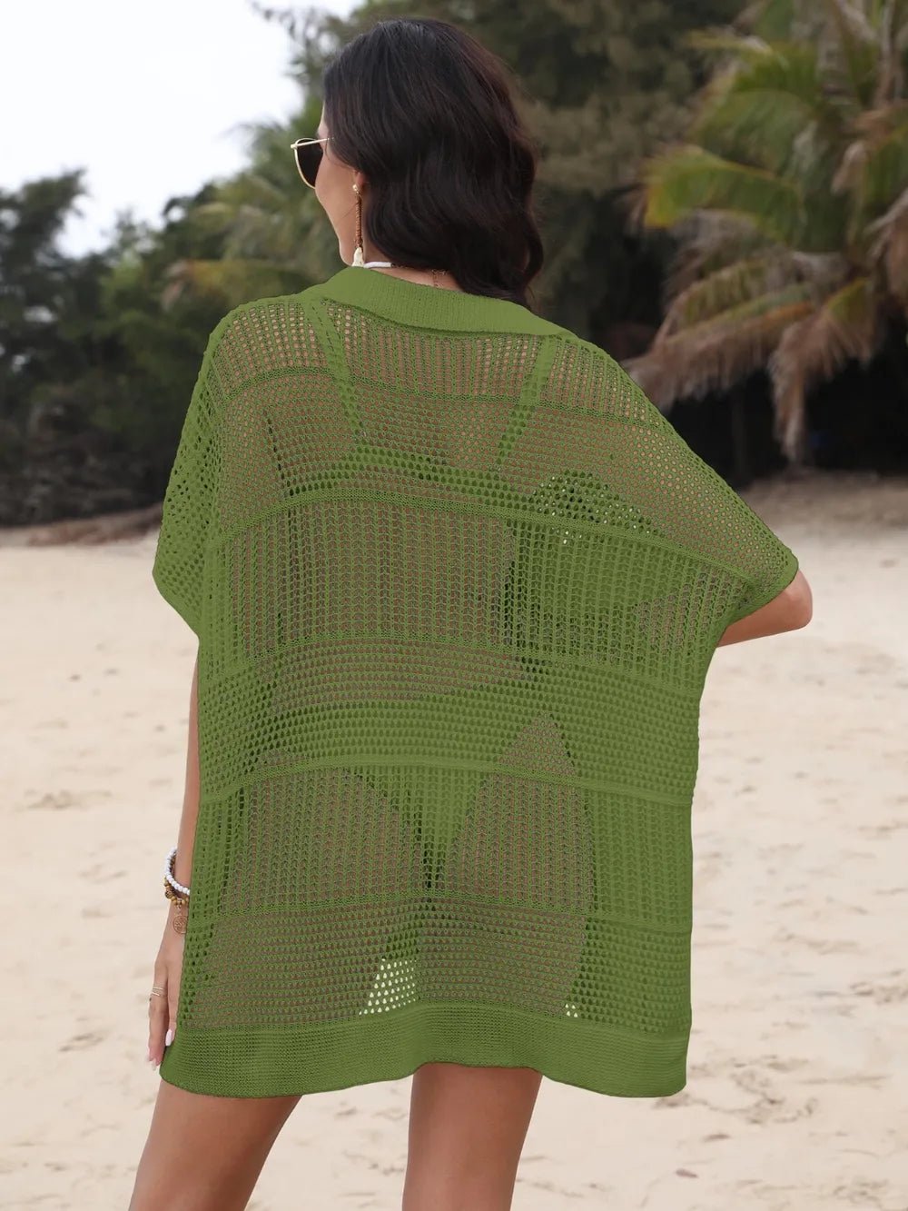 Hollow Out Collared Neck Cover - Up - MAD RUFFI