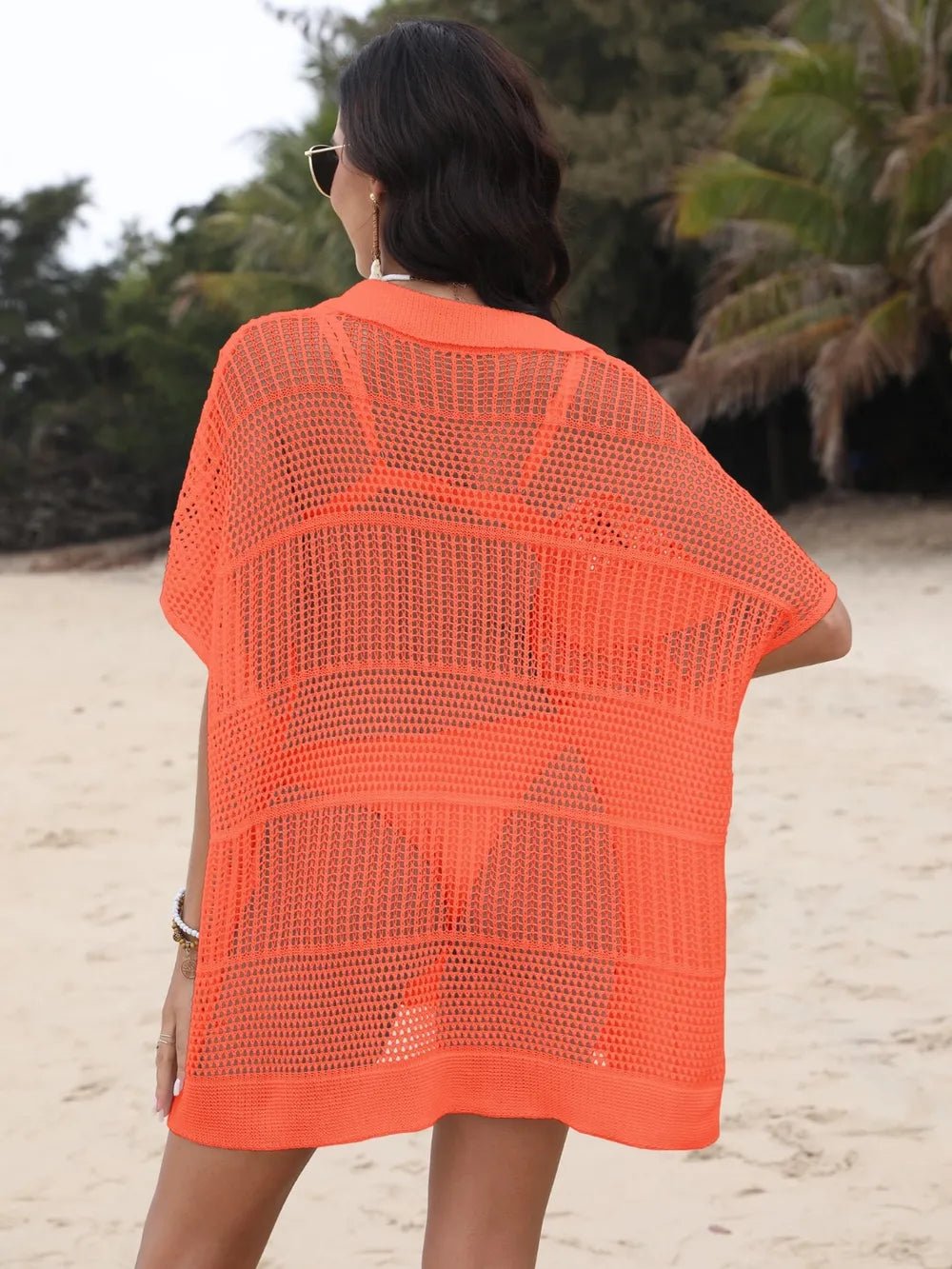 Hollow Out Collared Neck Cover - Up - MAD RUFFI