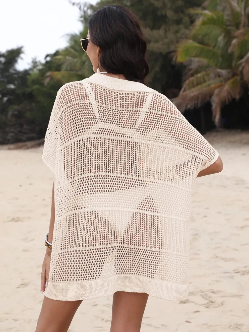 Hollow Out Collared Neck Cover - Up - MAD RUFFI