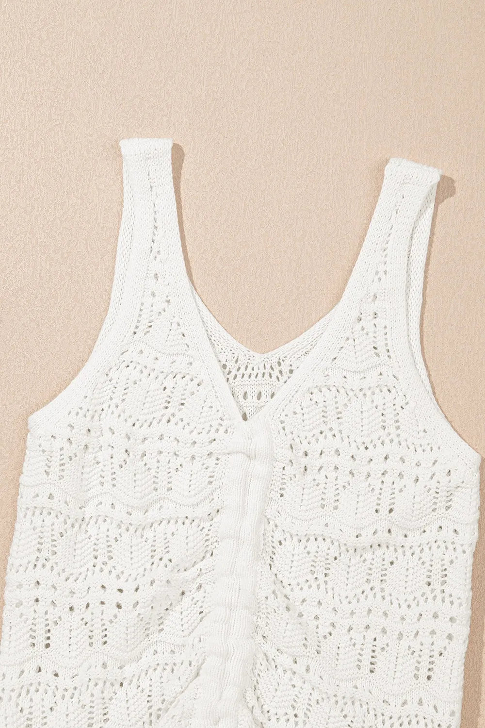 Hollowed Knit V Neck Drawstring Sweater Vest - MAD RUFFI