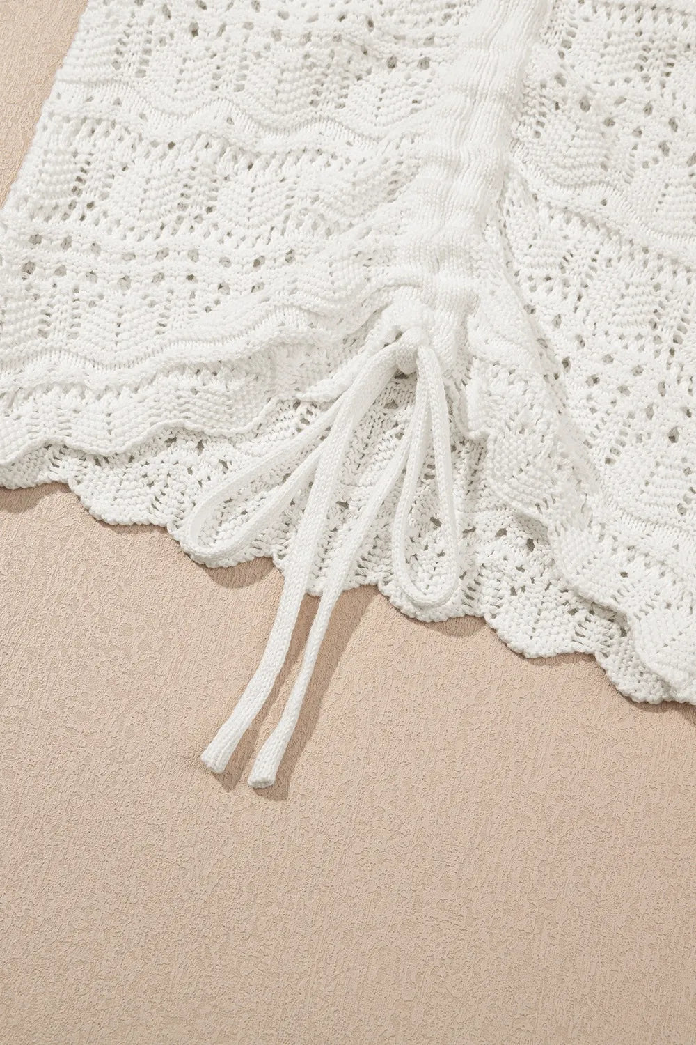 Hollowed Knit V Neck Drawstring Sweater Vest - MAD RUFFI