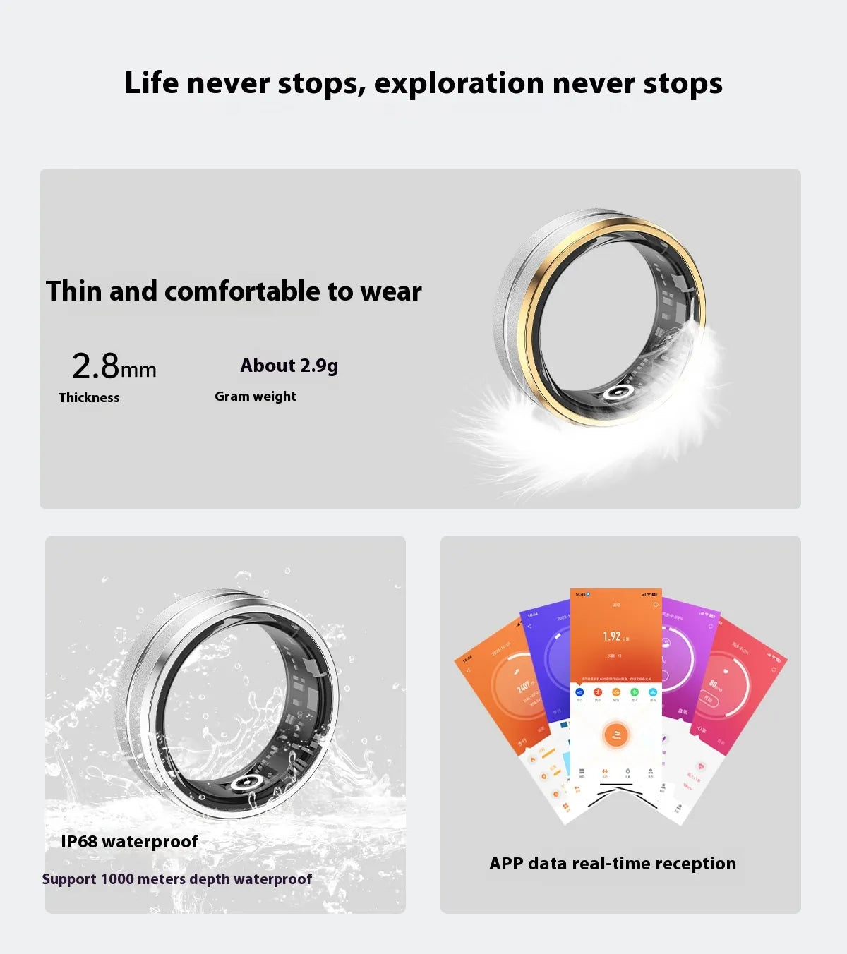 2024 Smart Ring – Gesundheits- und Fitness-Tracker