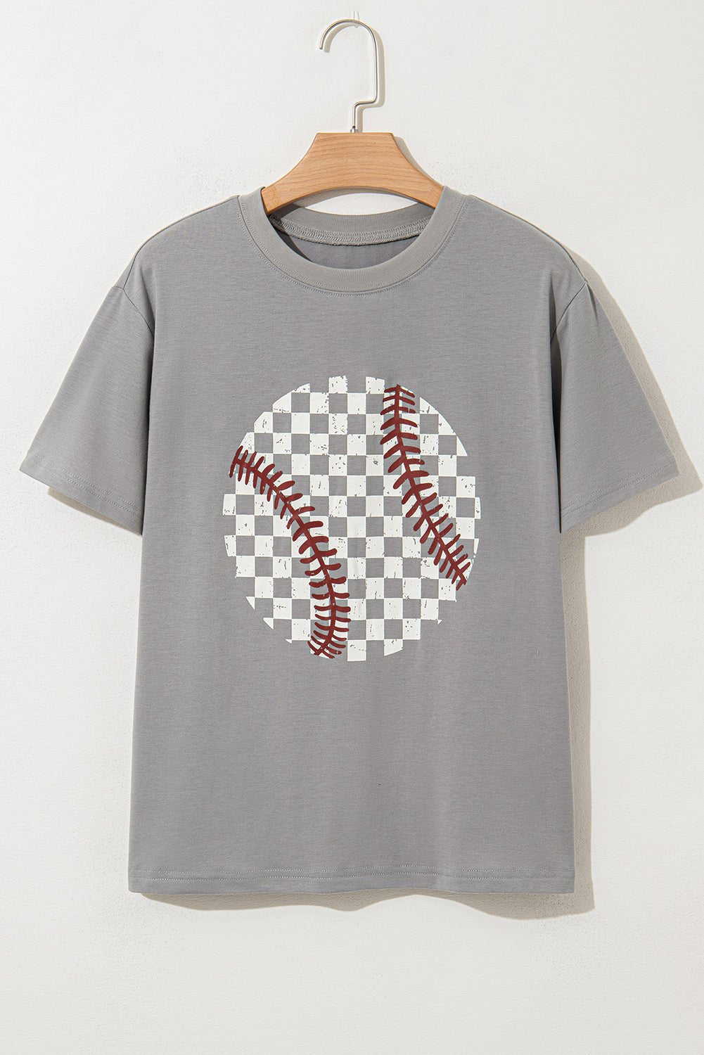 Jet Stream Checkered Baseball Graphic Tee - MAD RUFFI