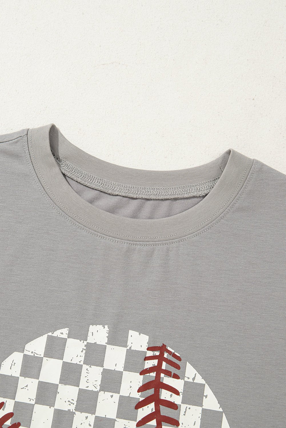 Jet Stream Checkered Baseball Graphic Tee - MAD RUFFI