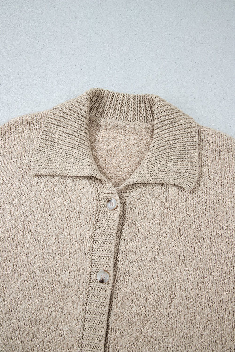 Jet Stream Collared Drop Shoulder Button Up Cardigan with Pocket - MAD RUFFI