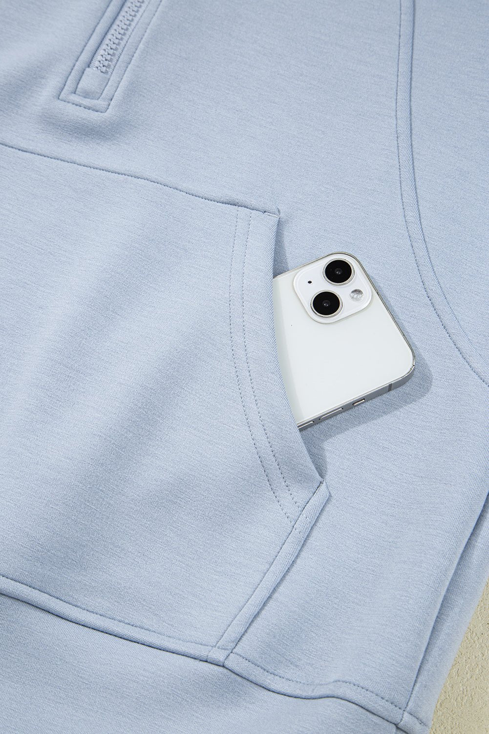 Jet Stream Half Zip Thumbhole Sleeve Hoodie Active Pants 2pcs Outfit - MAD RUFFI