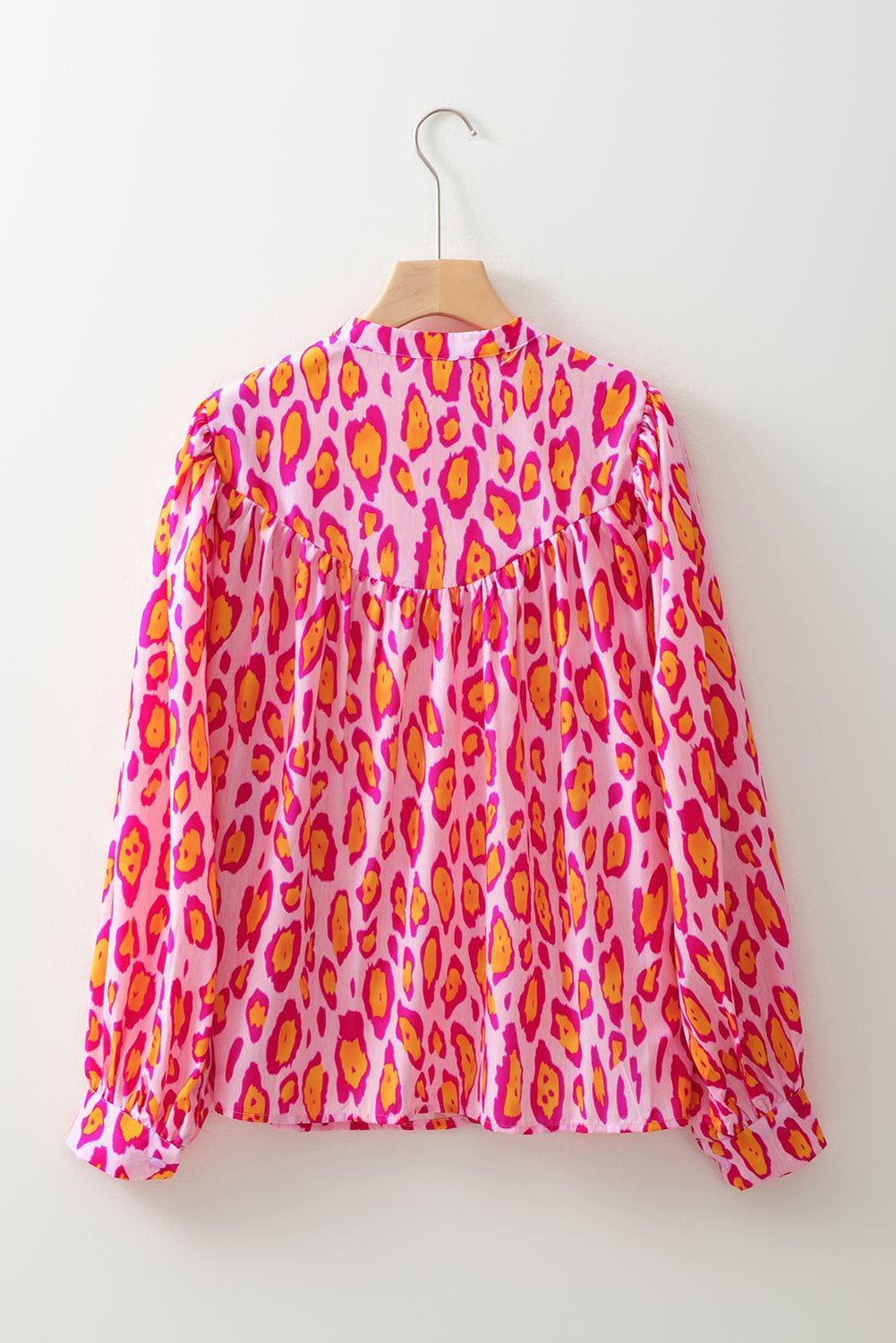 Jet Stream Leopard Print Balloon Sleeve Loose Blouse - MAD RUFFI