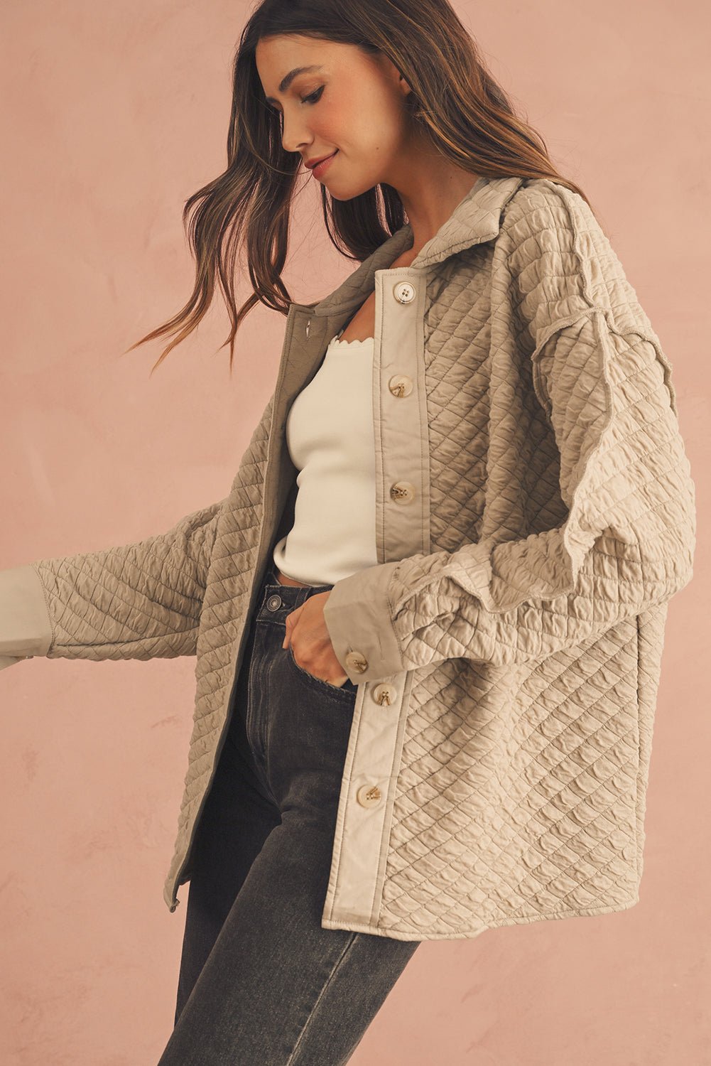 Jet Stream Quilted Puffer Buttoned Shacket - MAD RUFFI